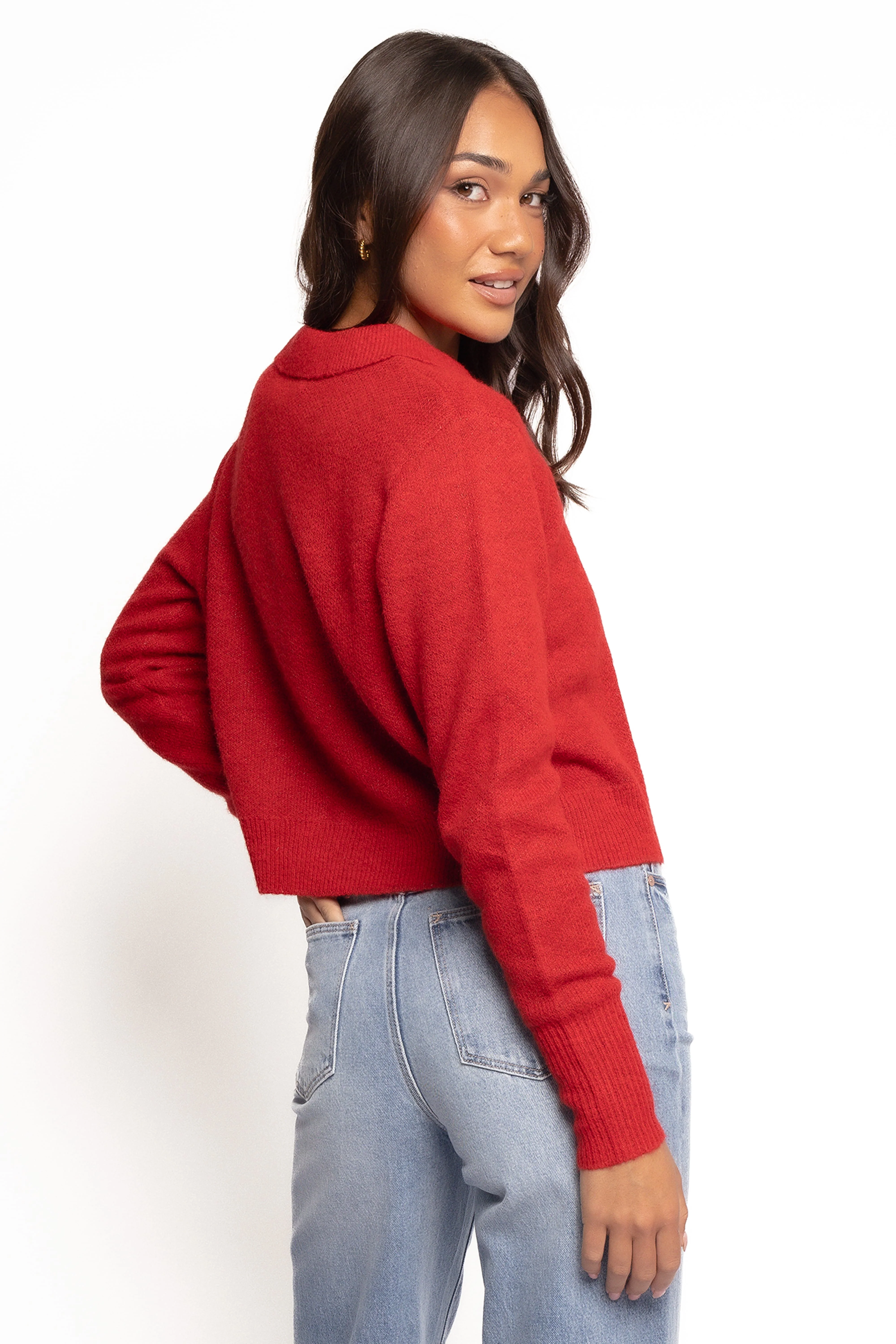 Naya Collar Cardigan - Red - Image 3