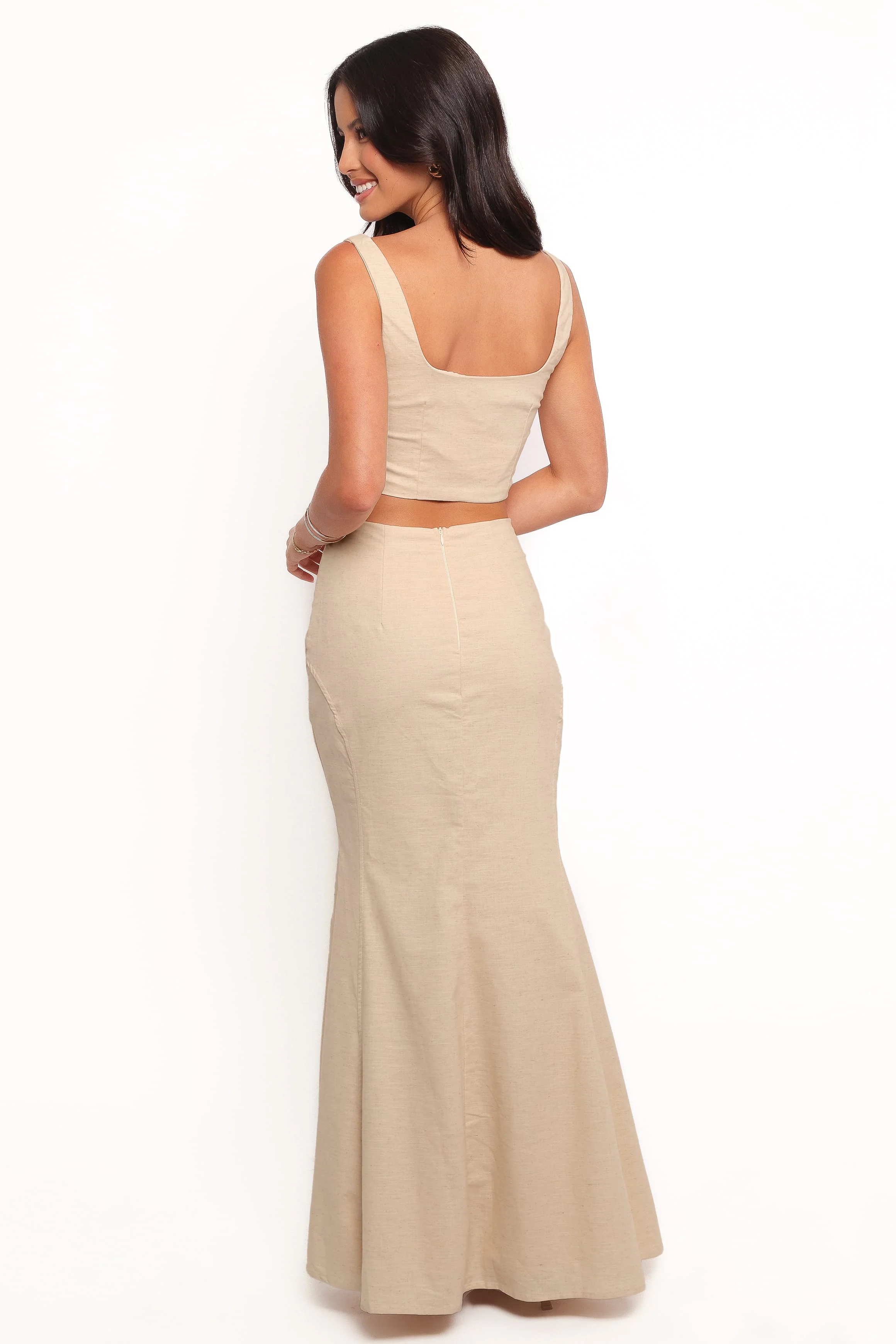 Neev Skirt Set - Beige - Image 4