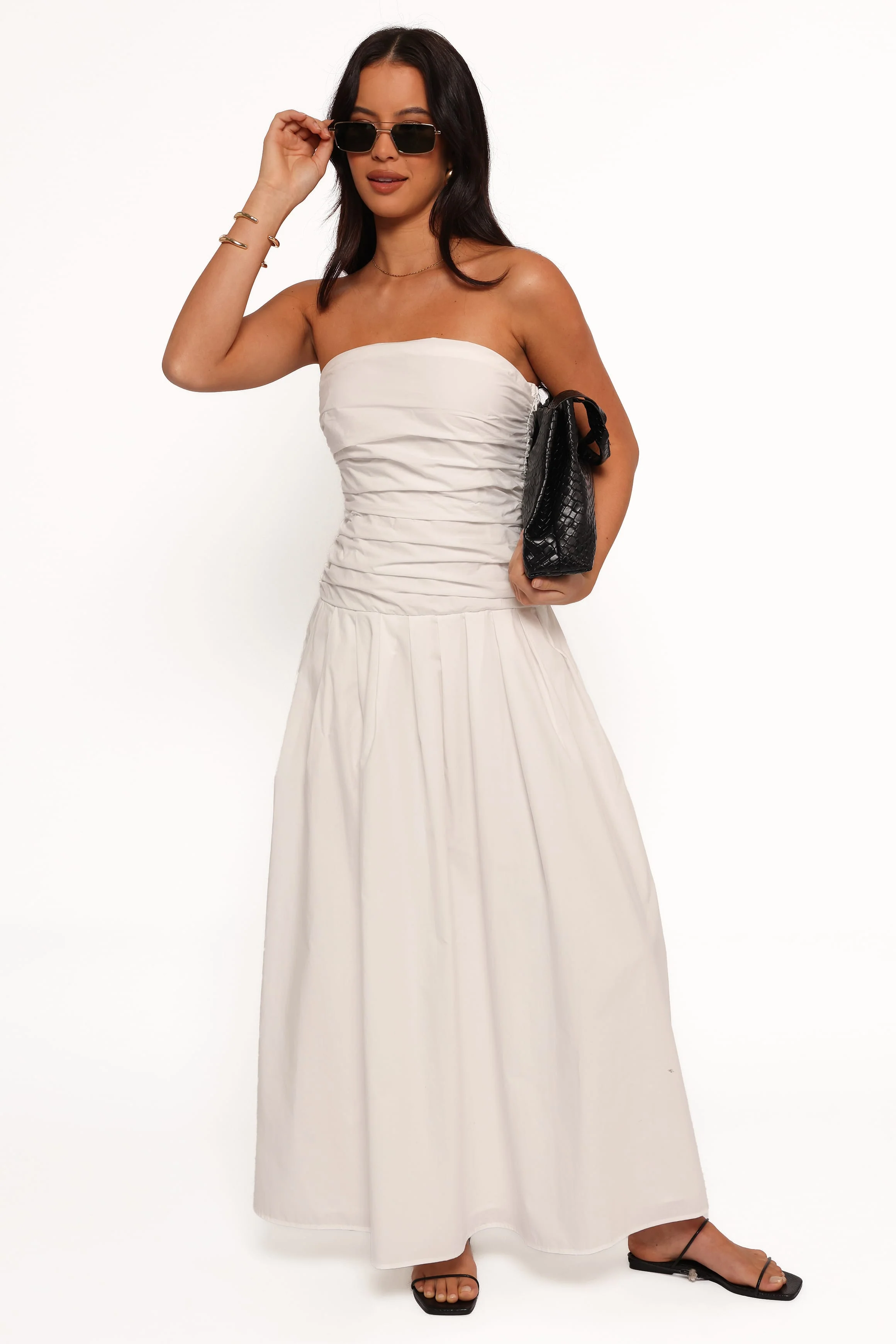 Nell Strapless Maxi Dress - White - Image 4