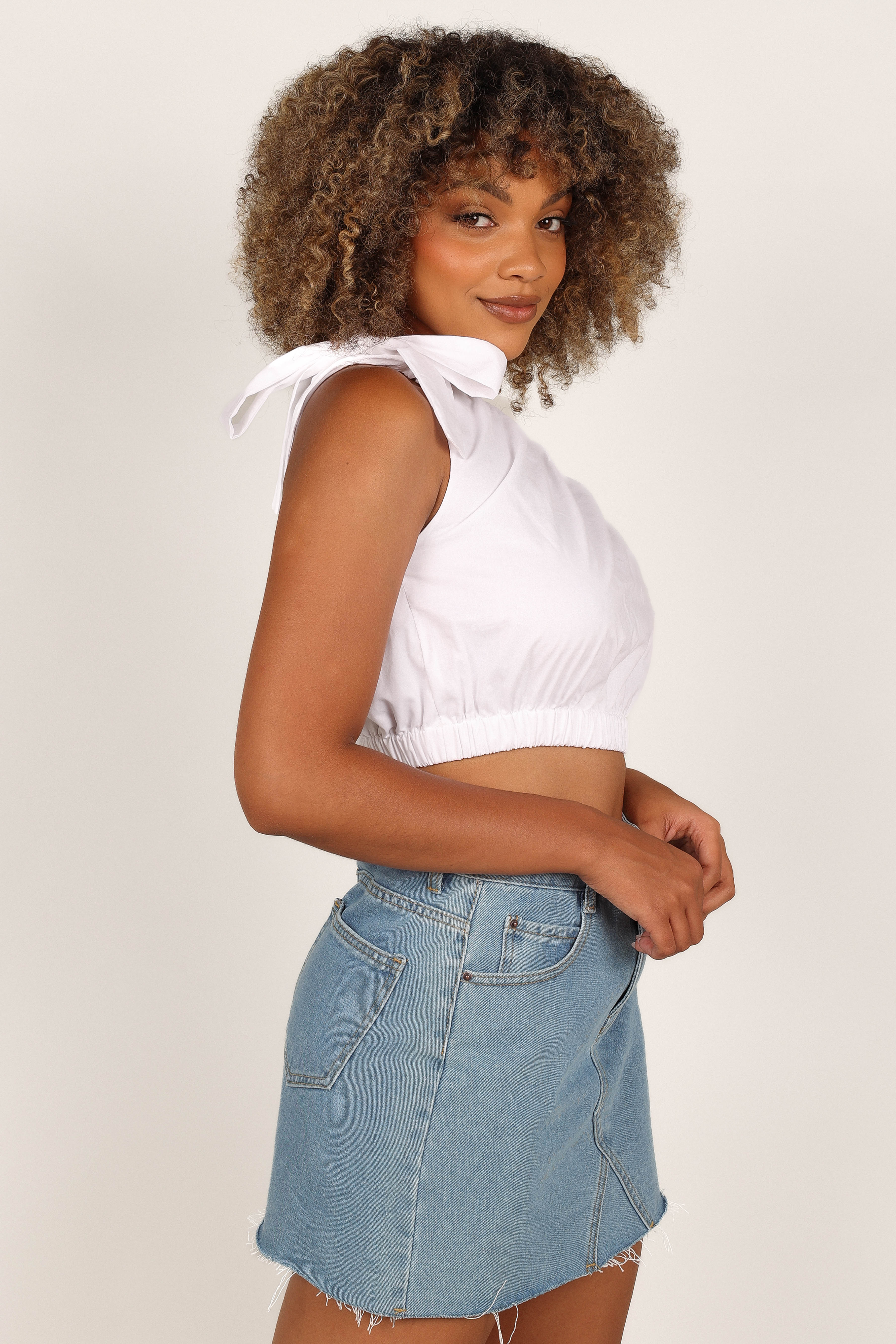 Nelly One Shoulder Top - White - Image 7