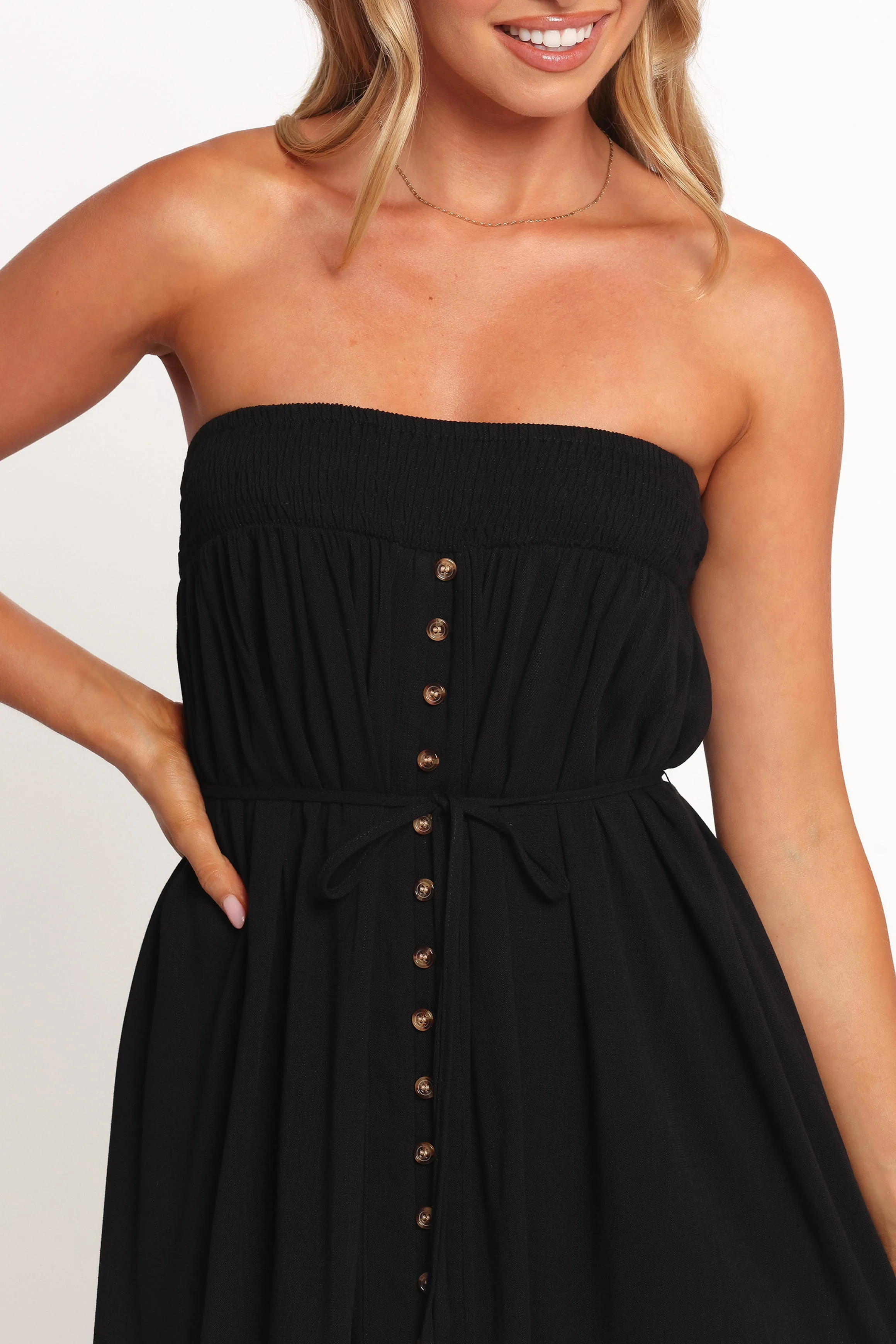Nerea Midi Strapless Dress - Black - Image 2