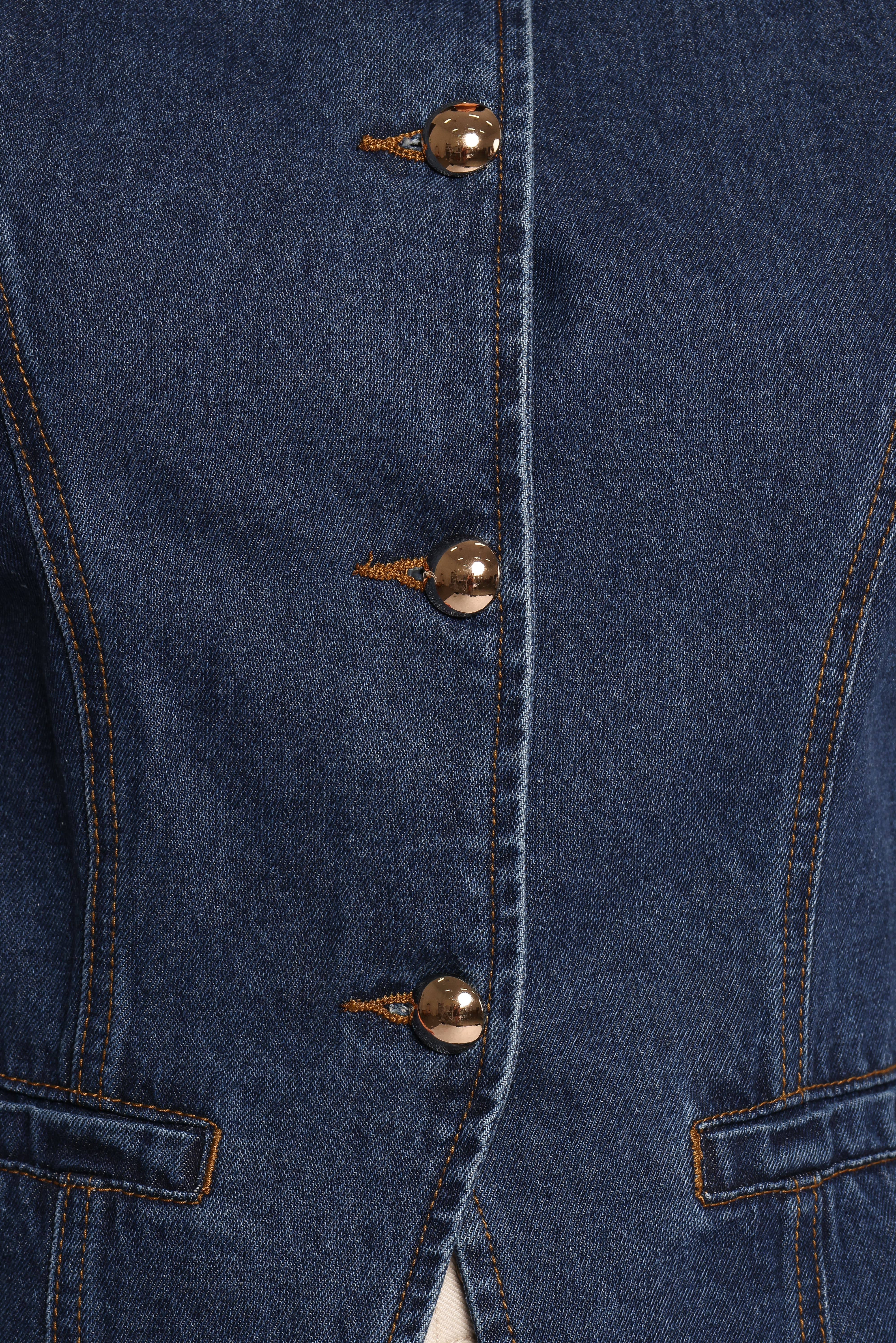 Nessa Denim Vest - Blue - Image 8