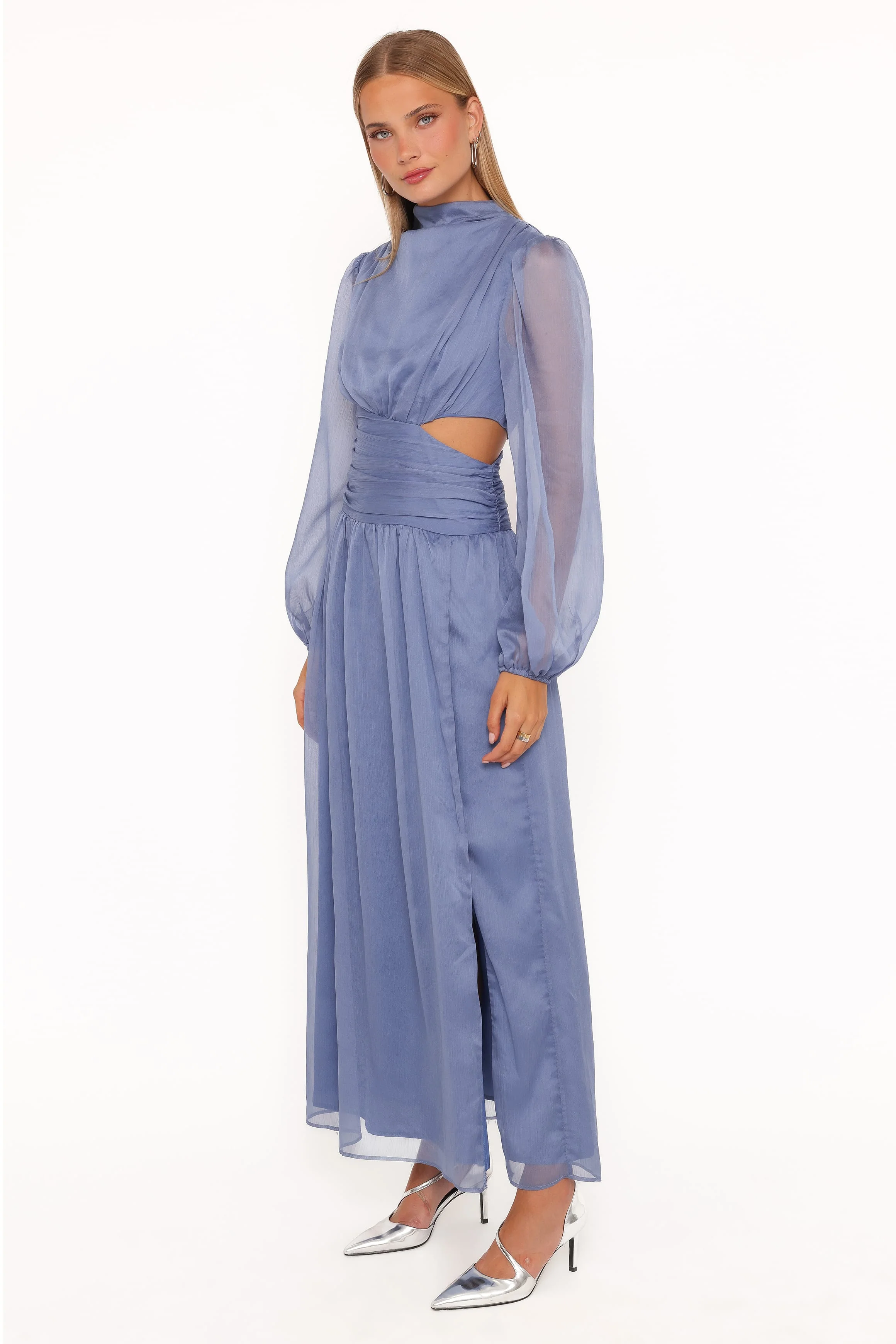 Neveah Long Sleeve Maxi Dress - Dusty Blue - Image 4