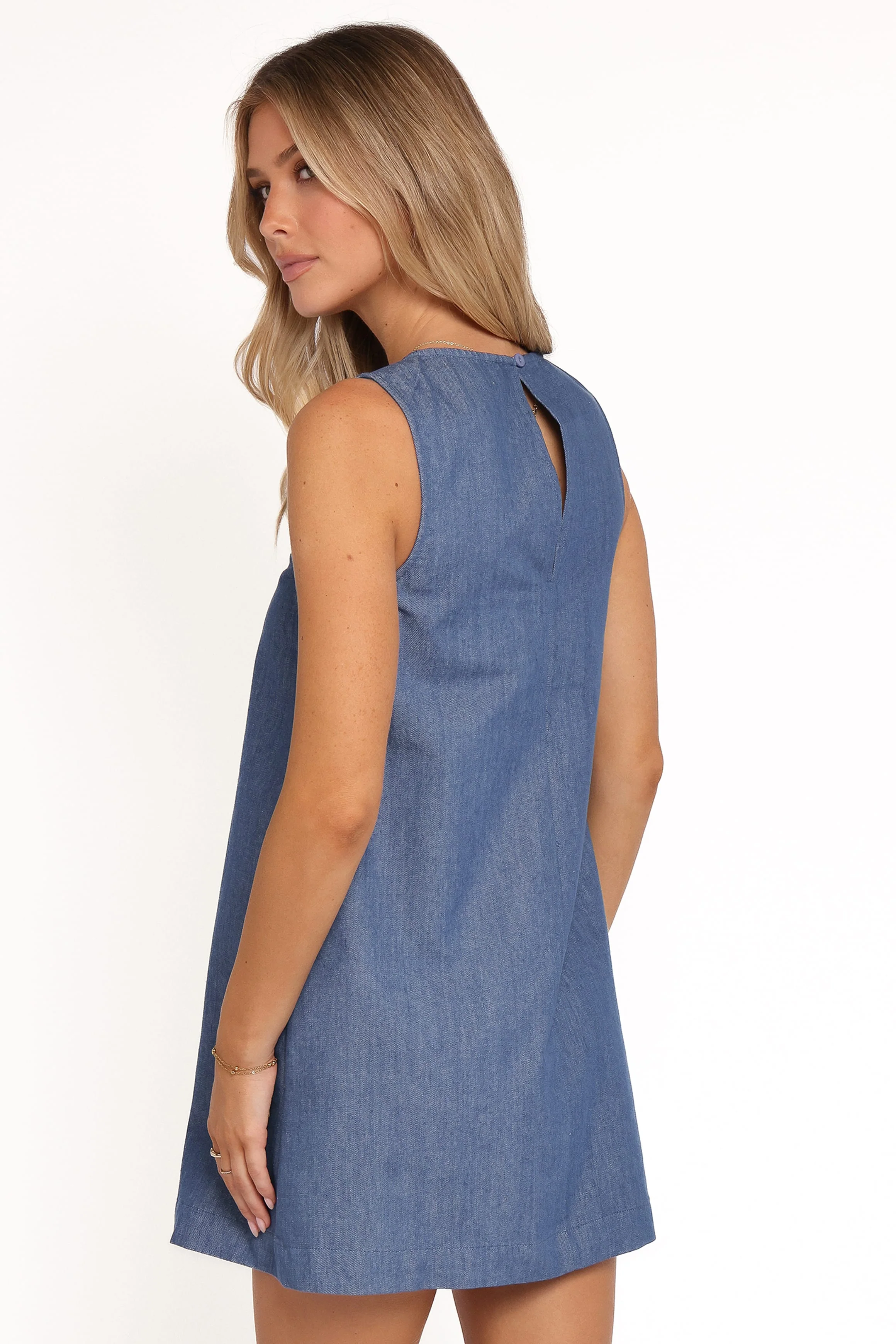 Nicklin Shift Mini Dress - Denim - Image 5