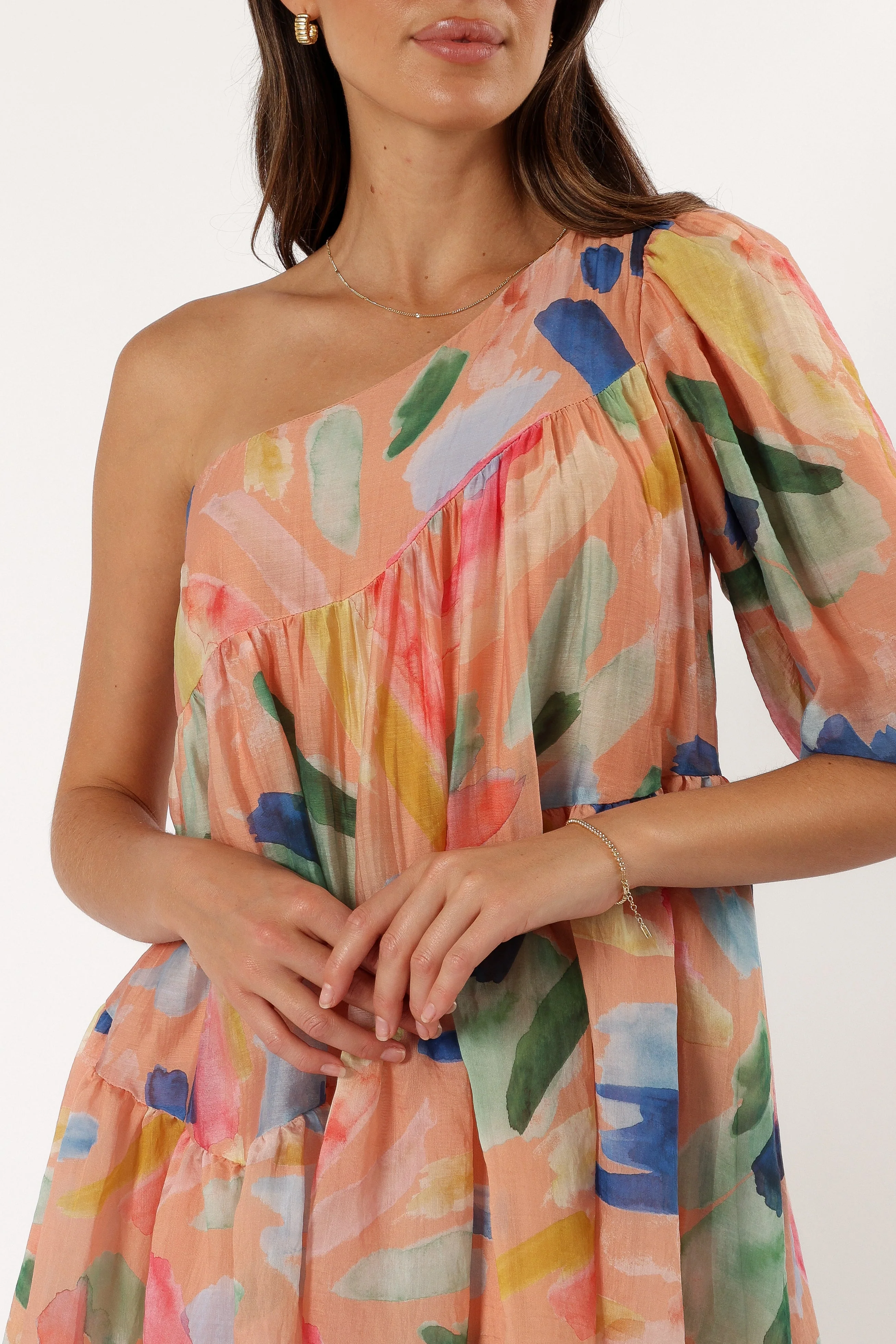 Nida One Shoulder Dress - Multi - Image 3