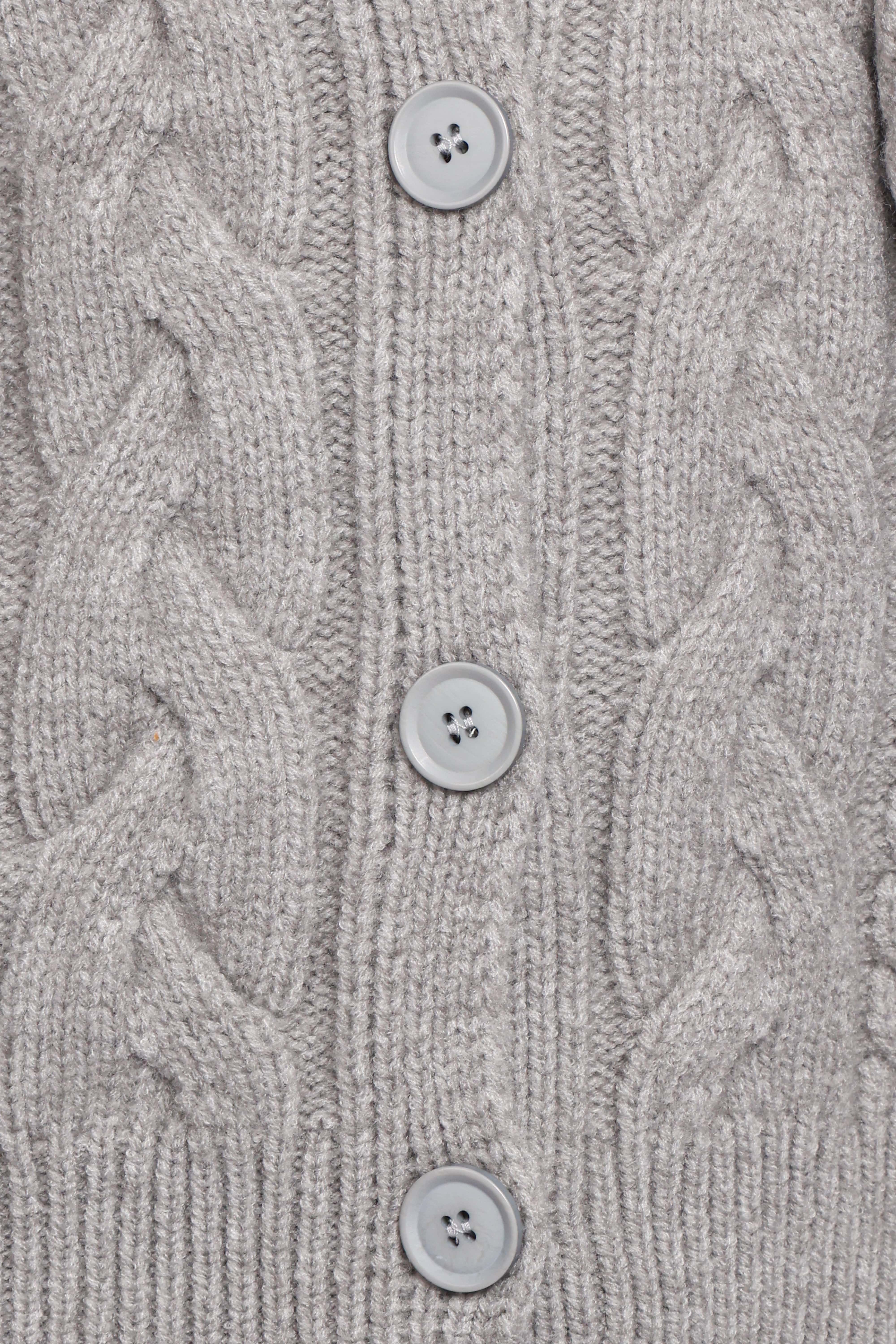 Nika Cable Knit Cardigan - Grey - Image 7