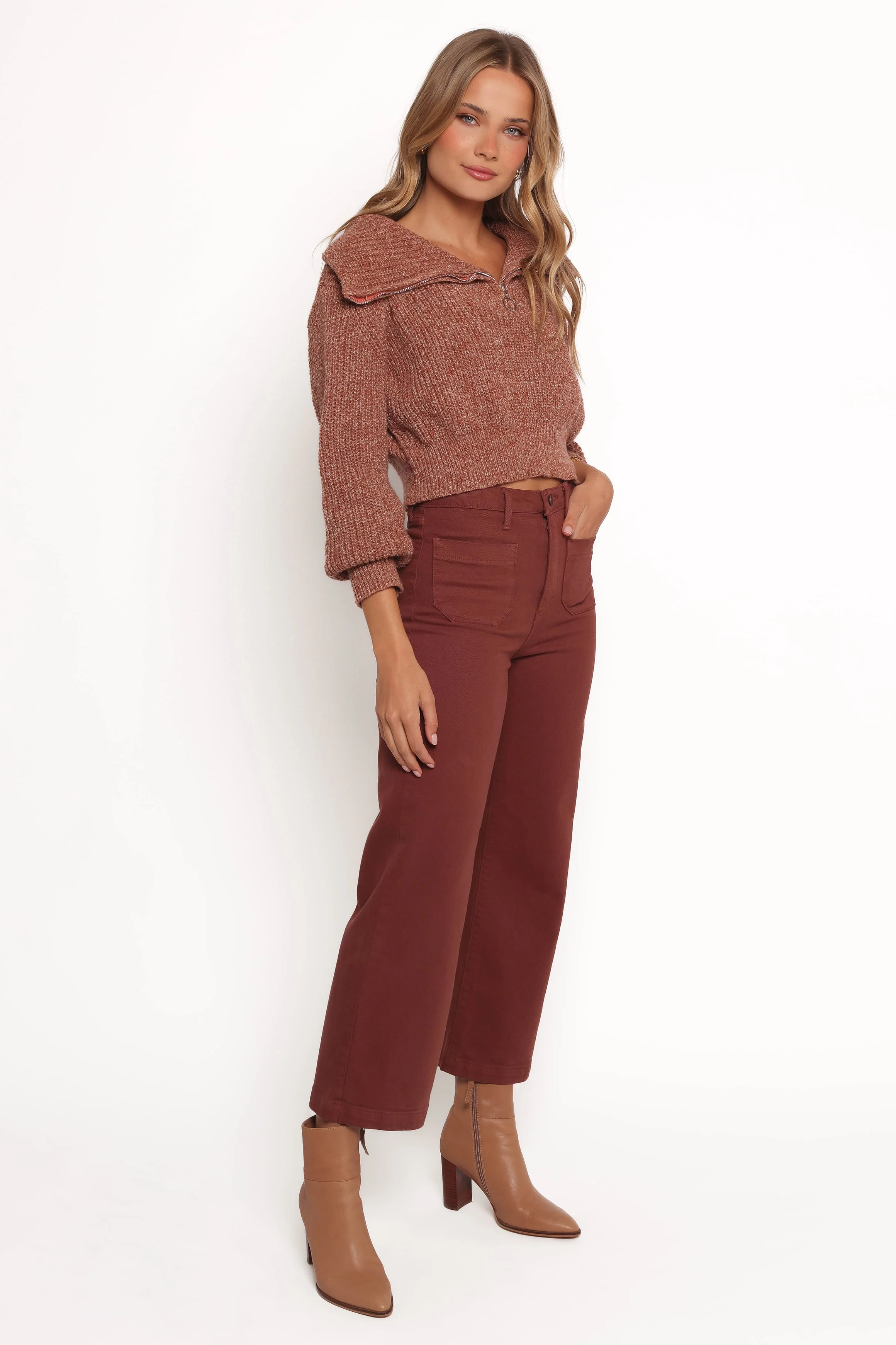 Noah High Rise Wide Leg Jean - Bronze - Image 5