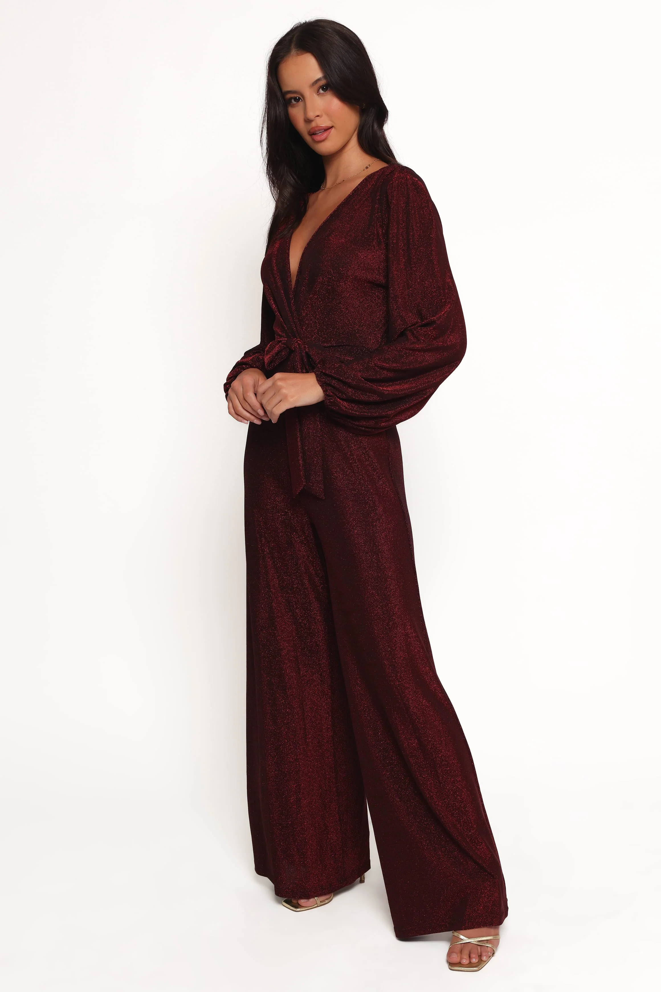 Nora Long Sleeve Jumpsuit - Red - Image 5