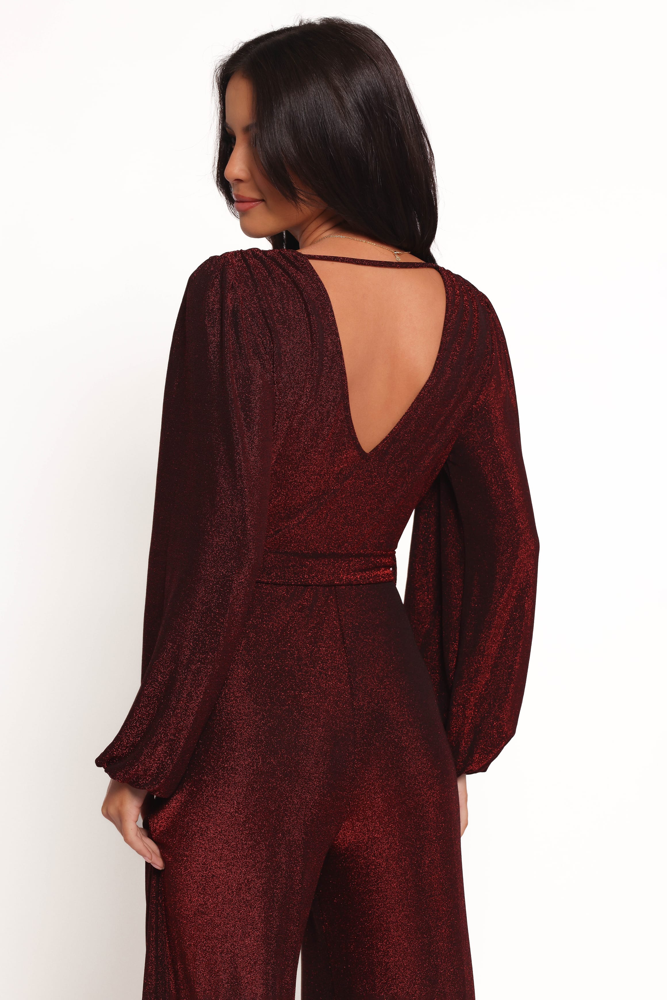 Nora Long Sleeve Jumpsuit - Red - Image 6