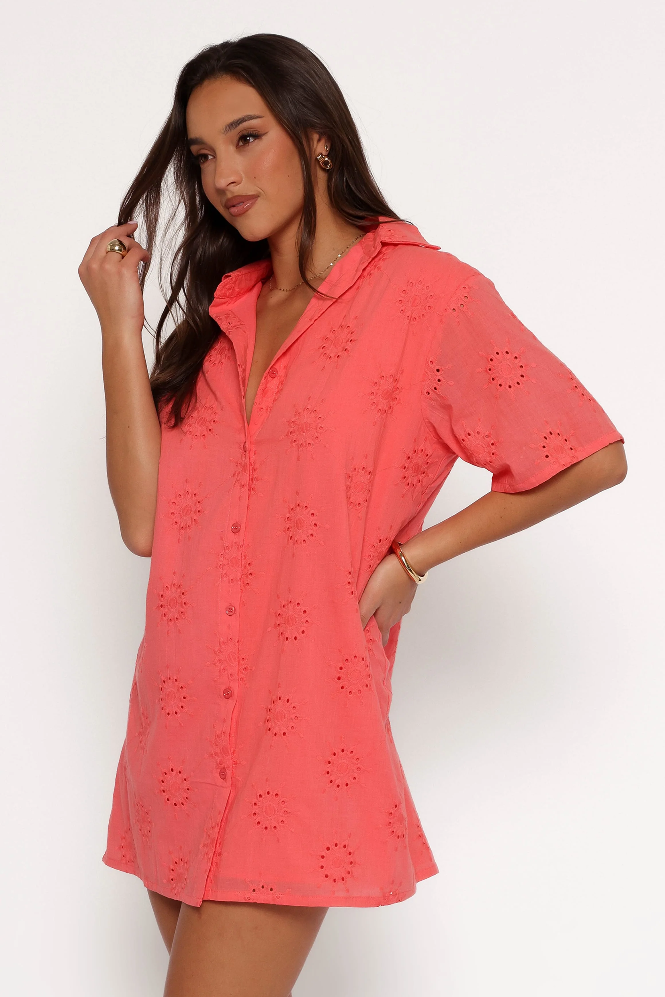 Norah Mini Dress - Coral - Image 4