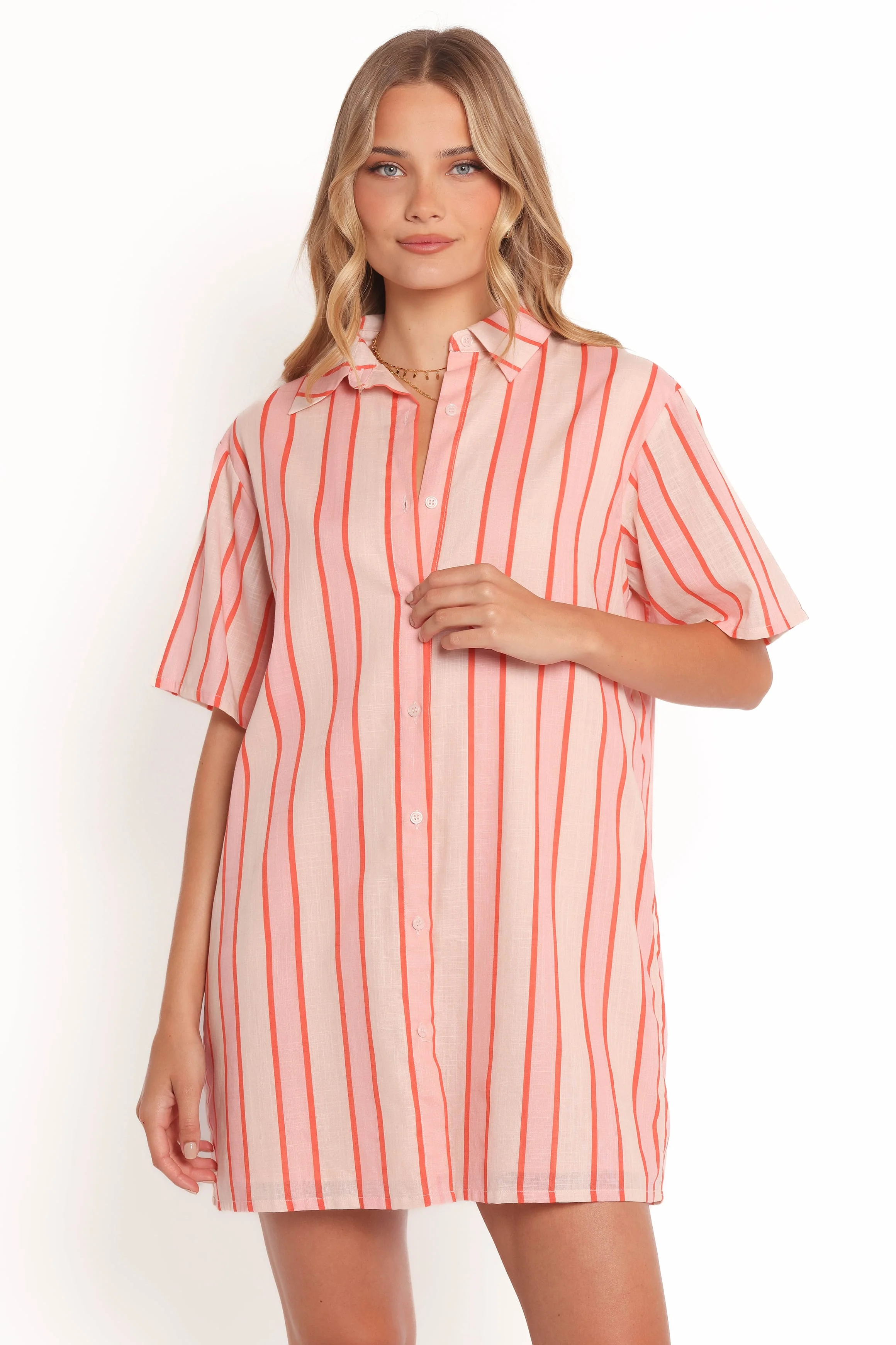 Norah Mini Dress - Pink Stripe - Image 3