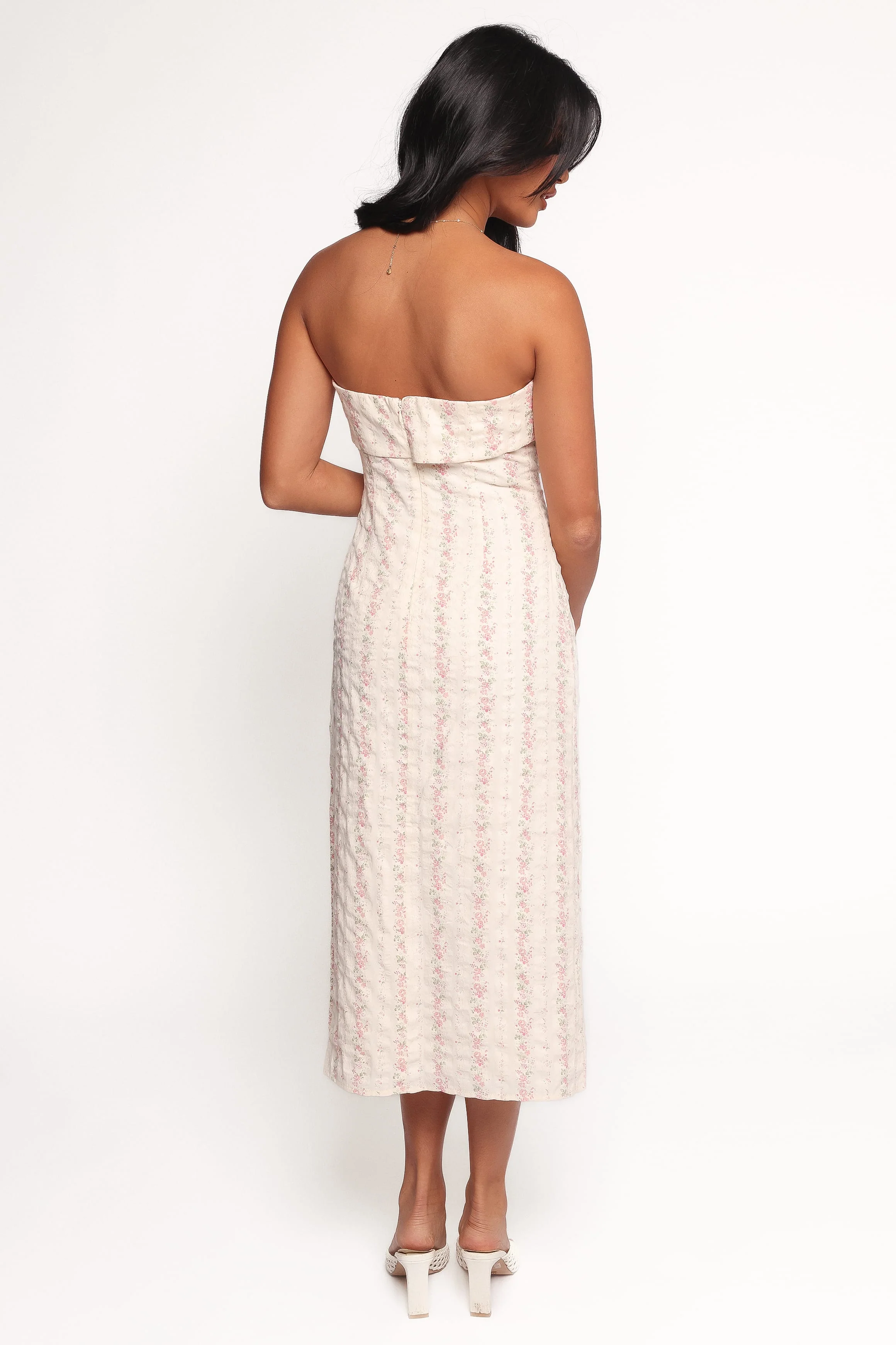 Norma Strapless Midi Dress - Pink Floral - Image 4