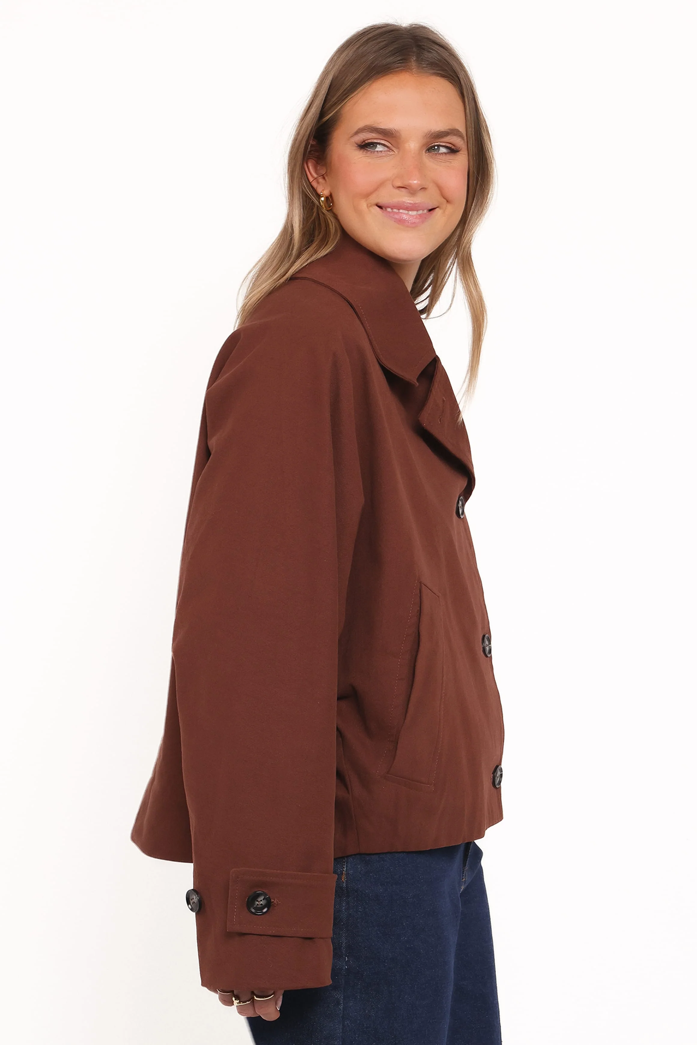 Notion Cropped Trench - Espresso - Image 3