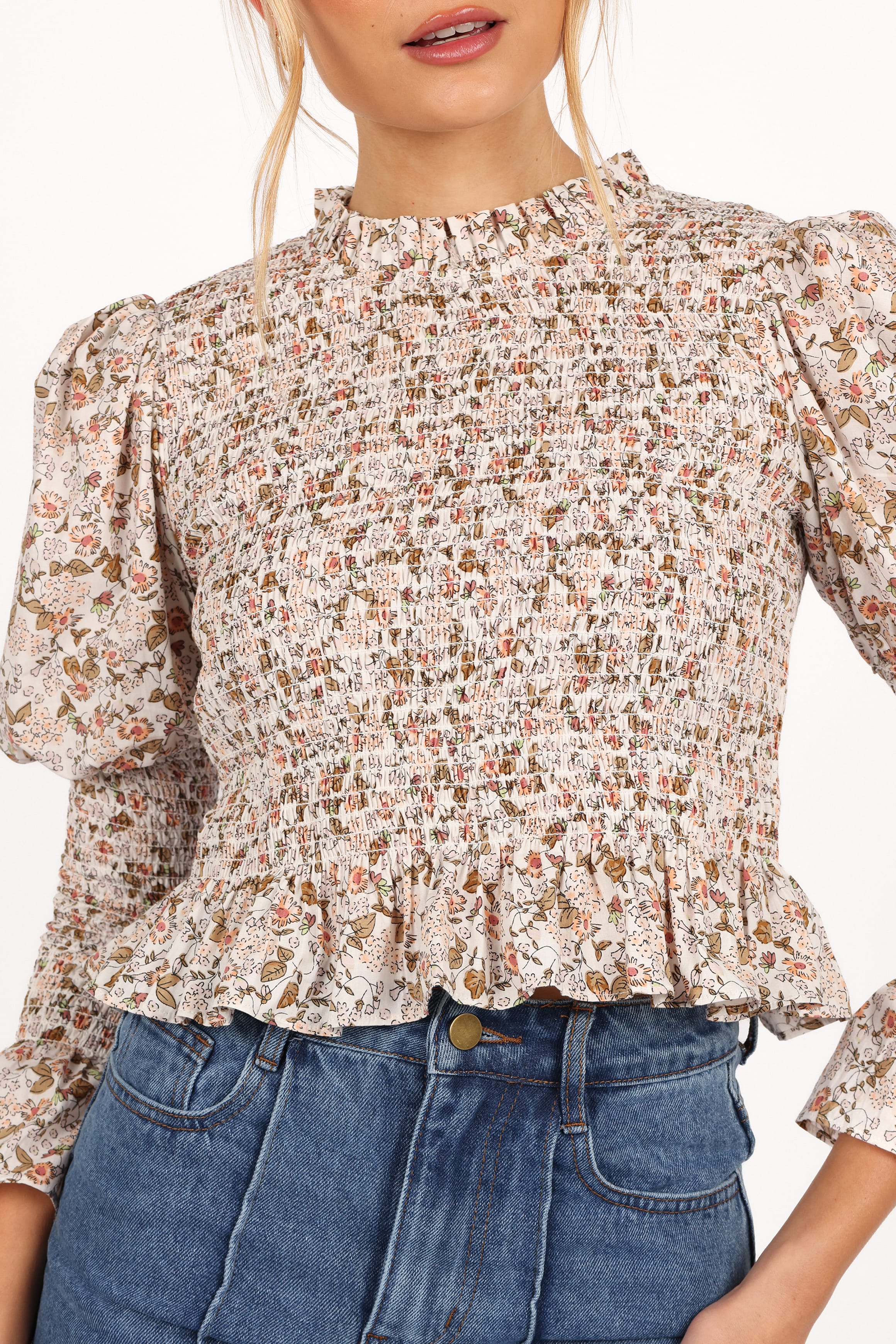 Novah Long Sleeve Top - White Floral - Image 8
