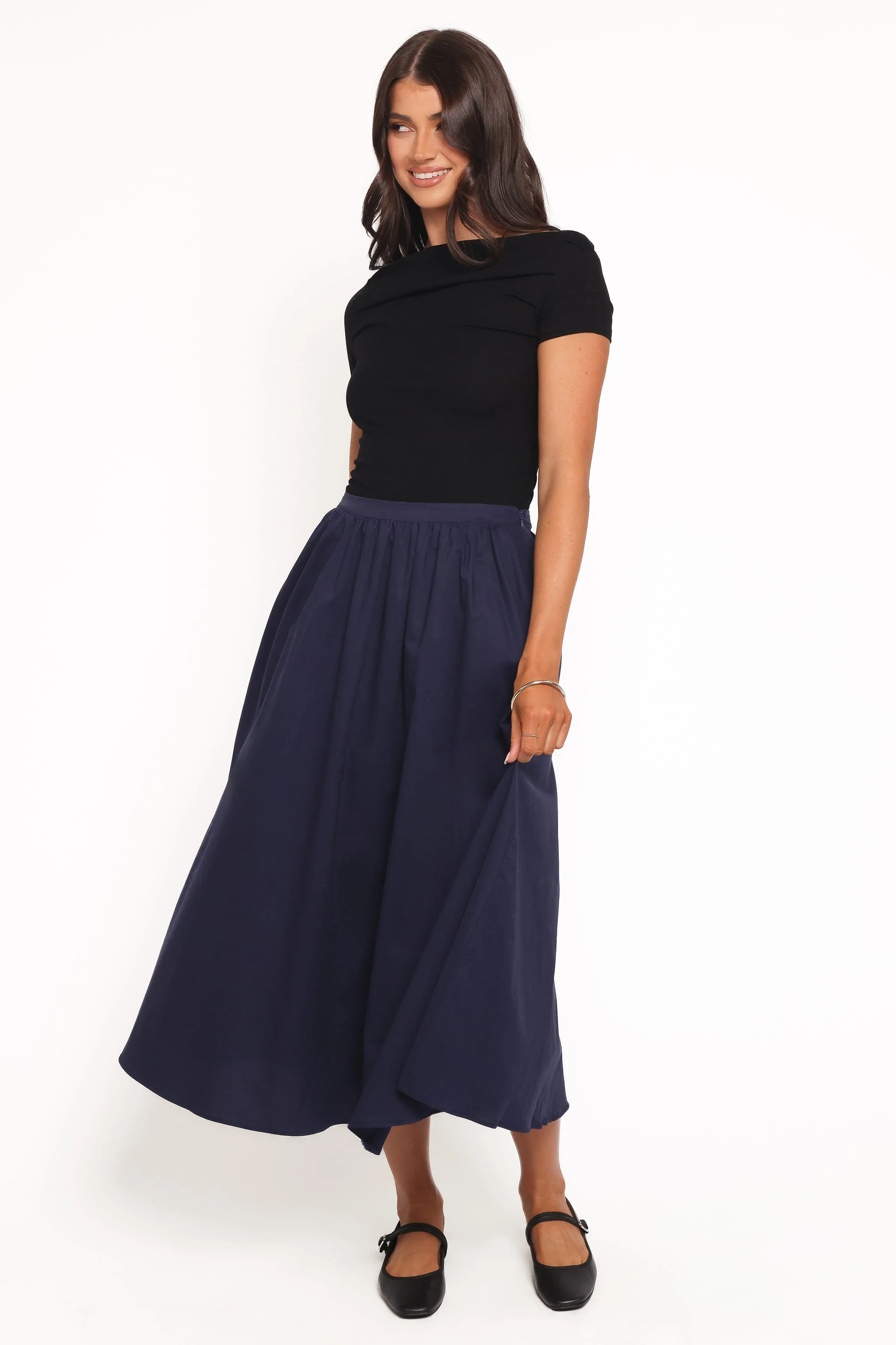 Oakley Midi Skirt - Navy - Image 5