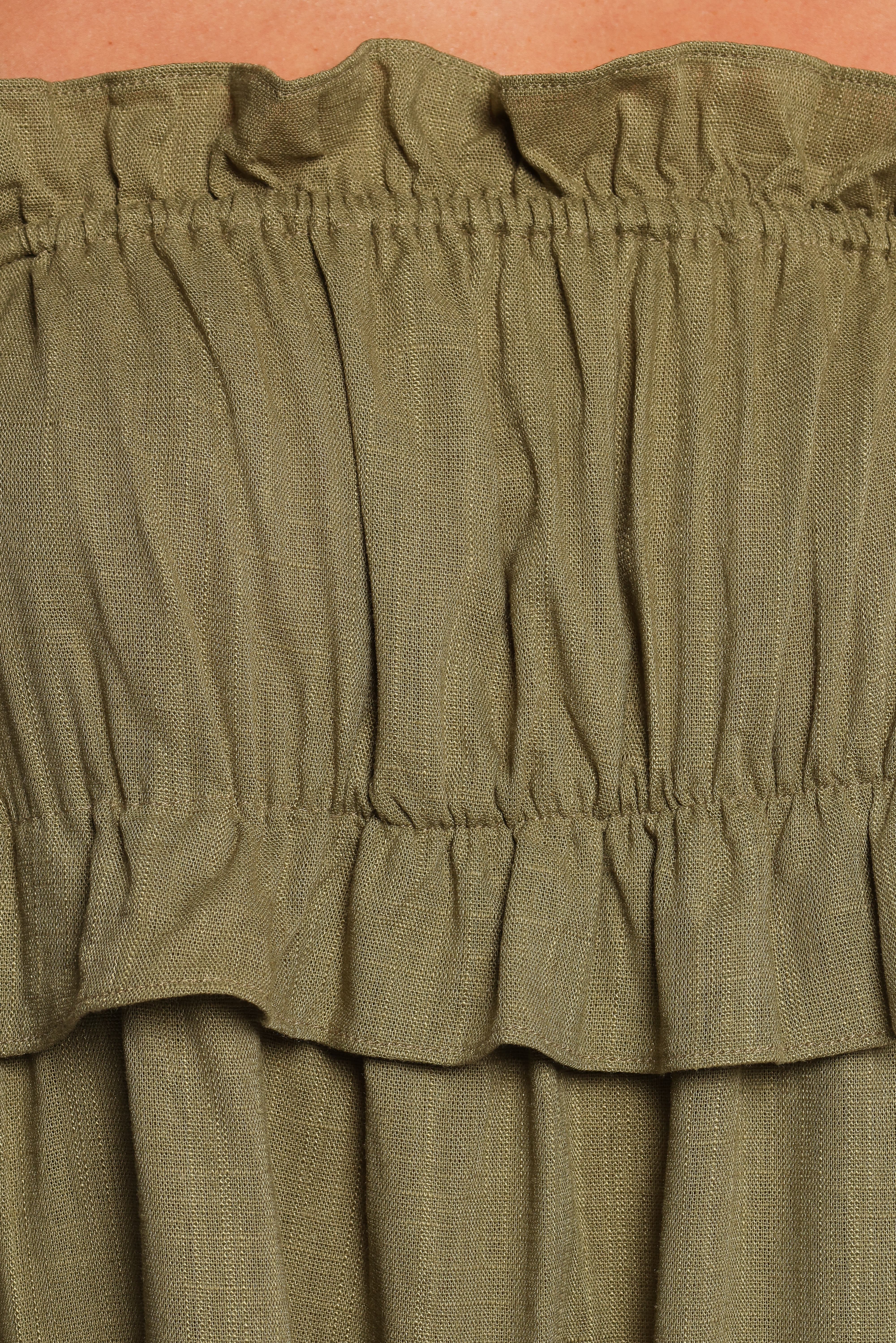 Orion Frill Strap Mini Dress - Olive - Image 8