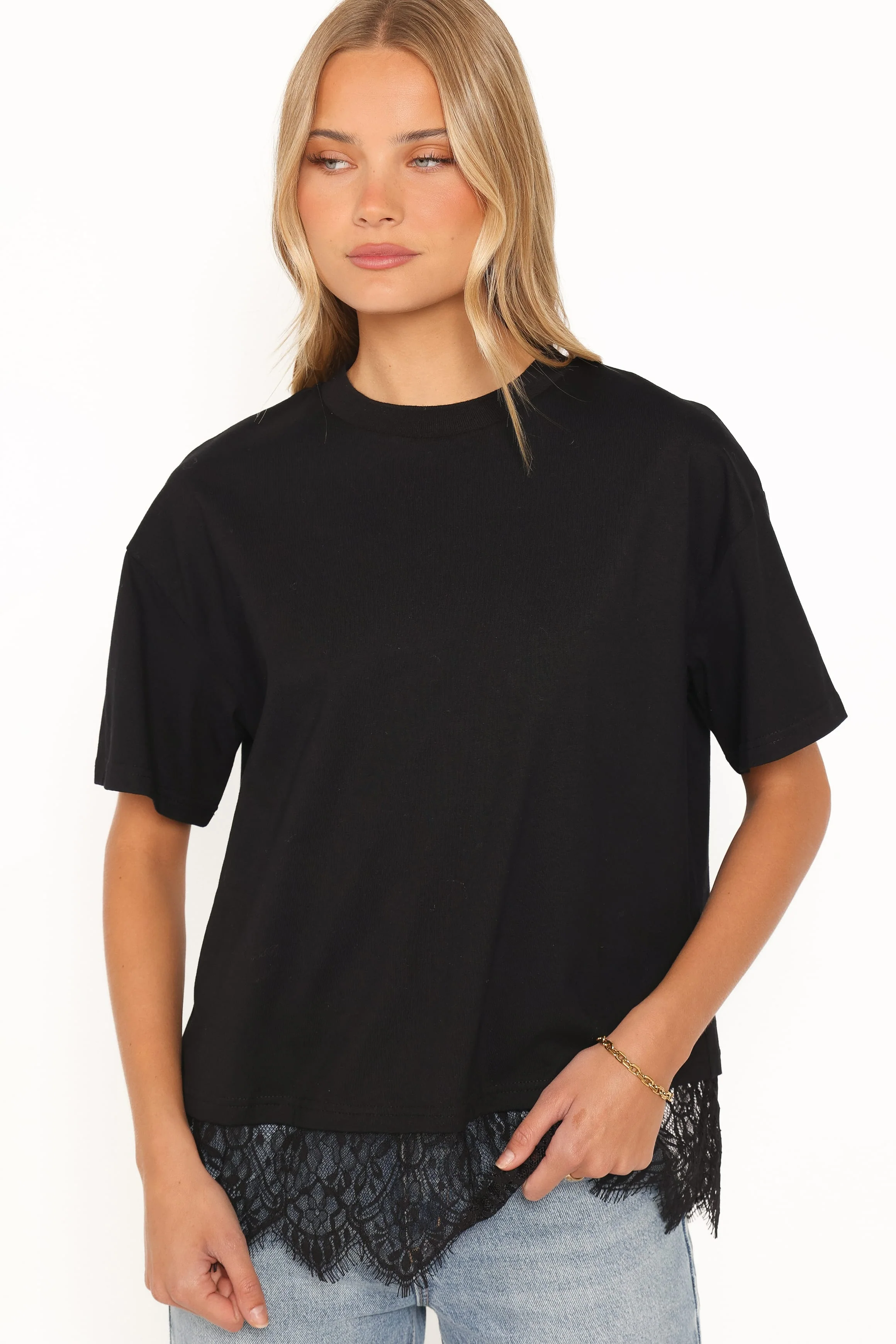 Paolina Lace Tee - Black - Image 3