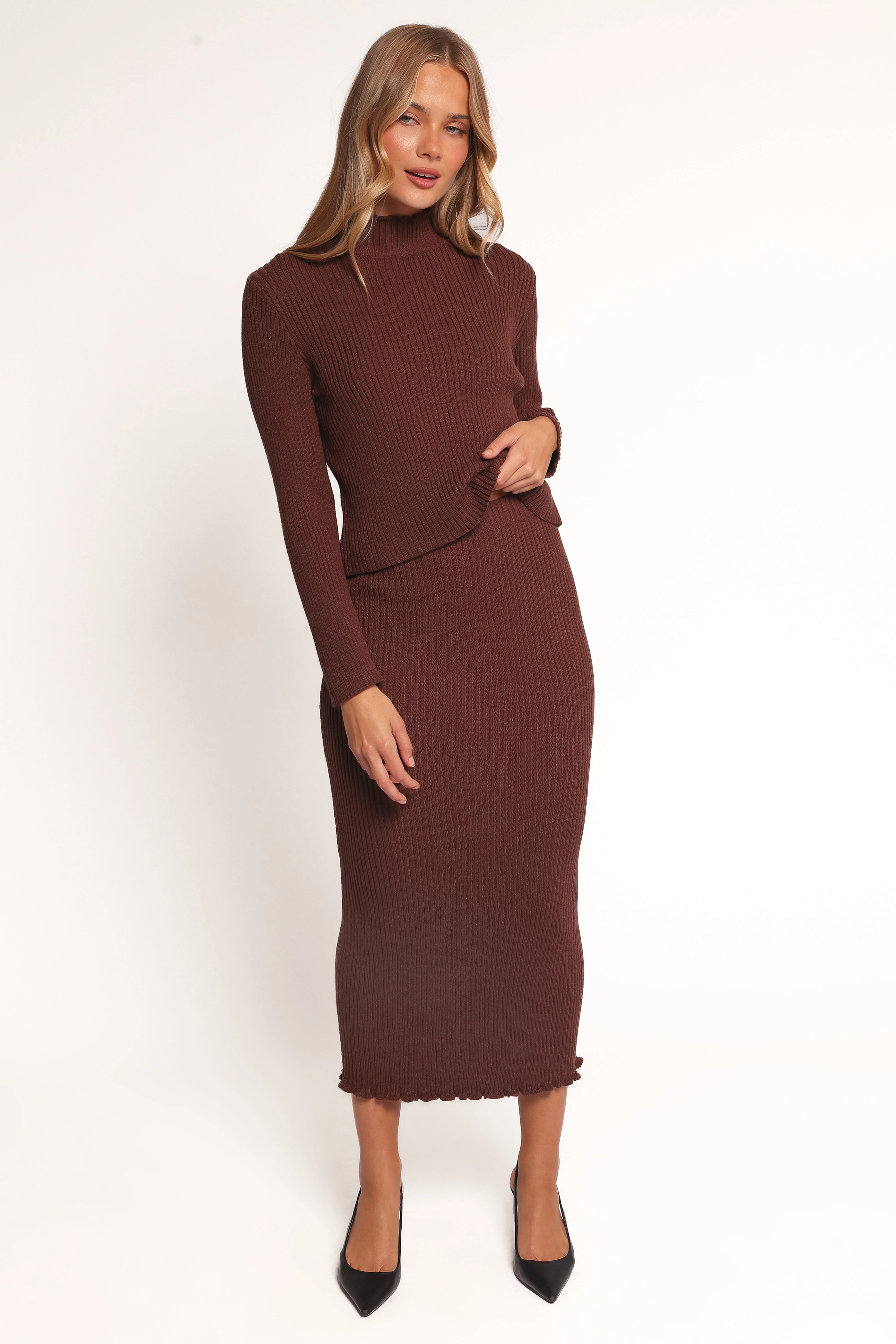 Payton Knitted Set - Chocolate Brown - Image 2