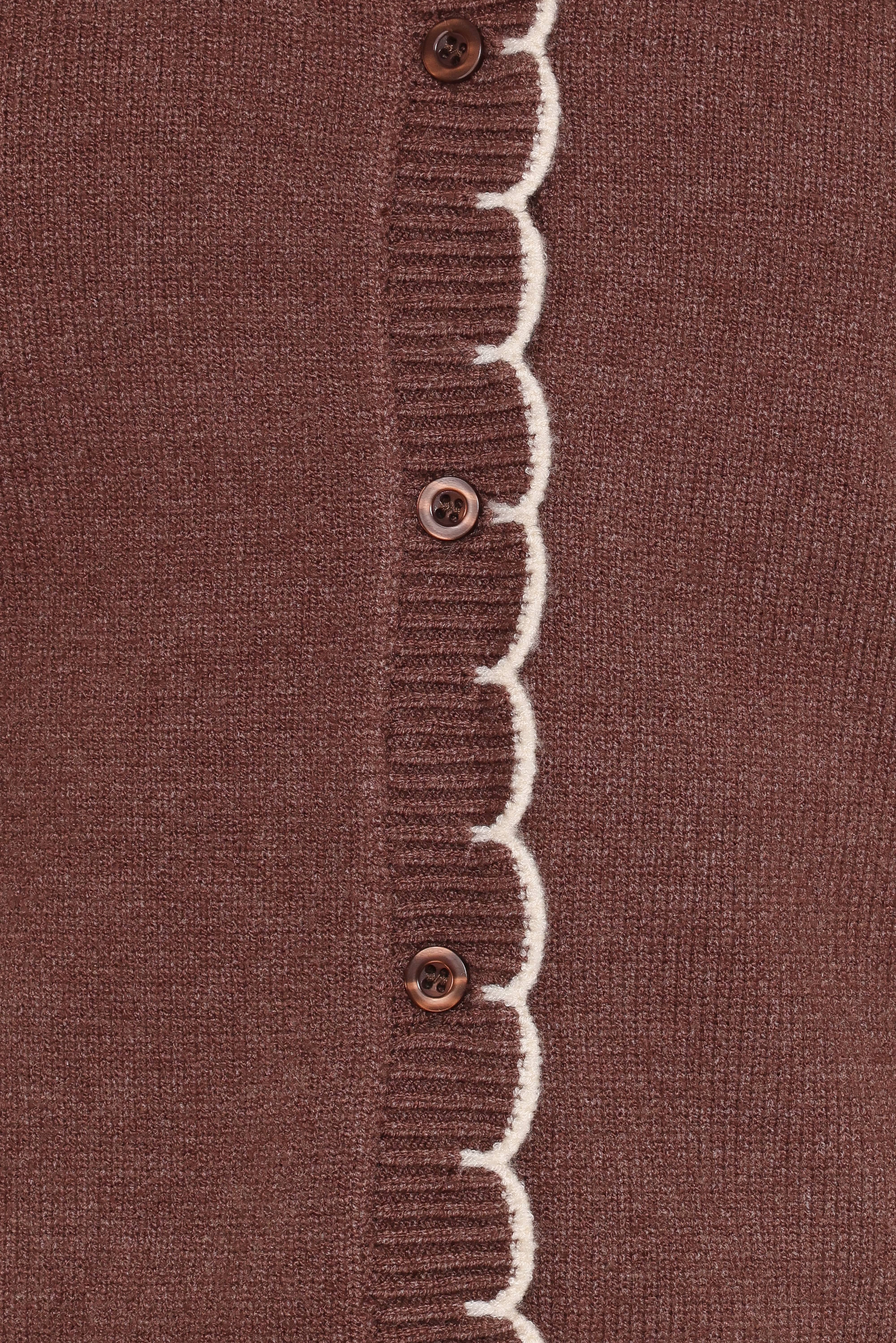 Payton Scallop Cardigan - Brown - Image 7