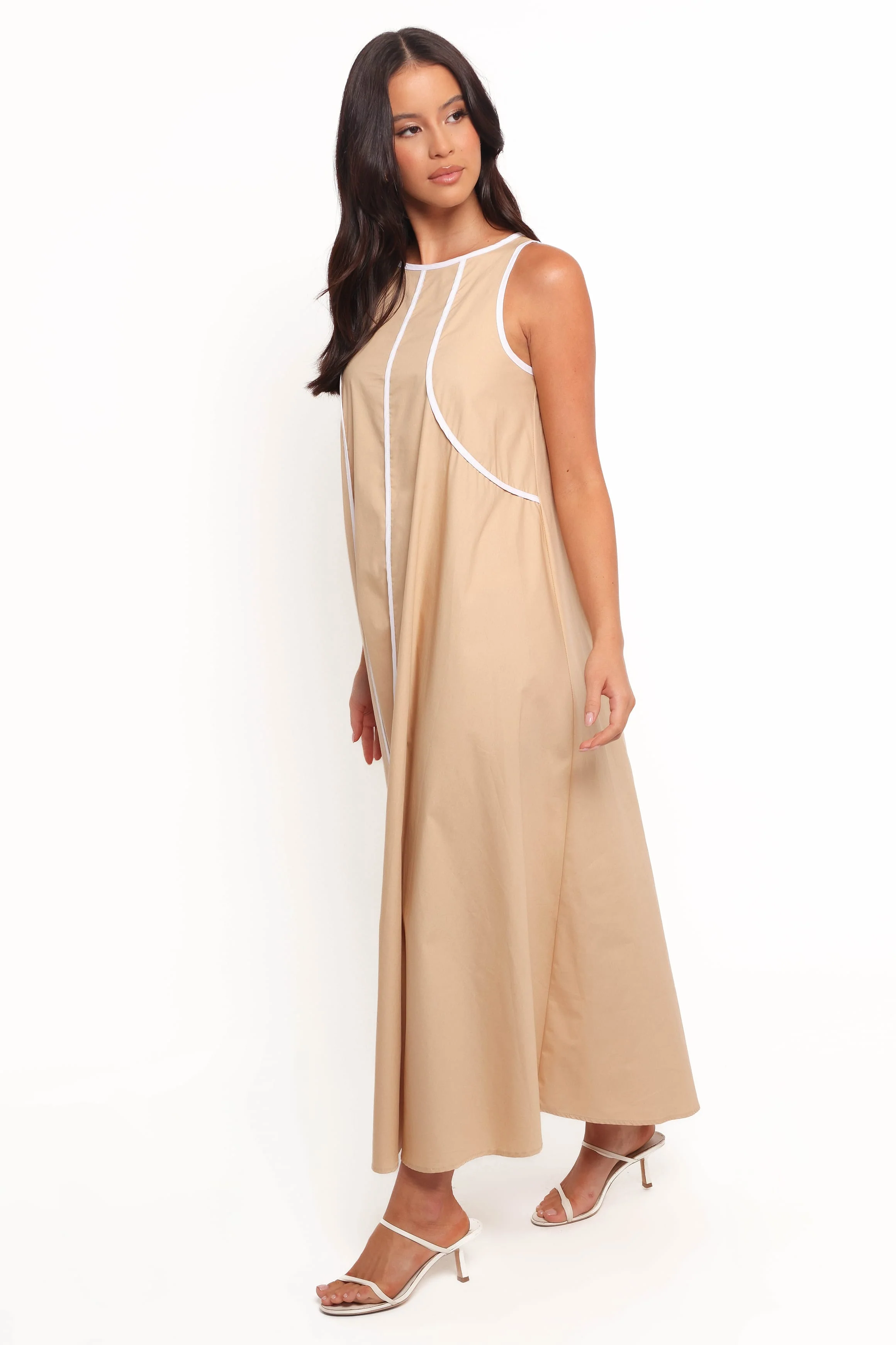 Peppa Maxi Dress - Beige/White - Image 3