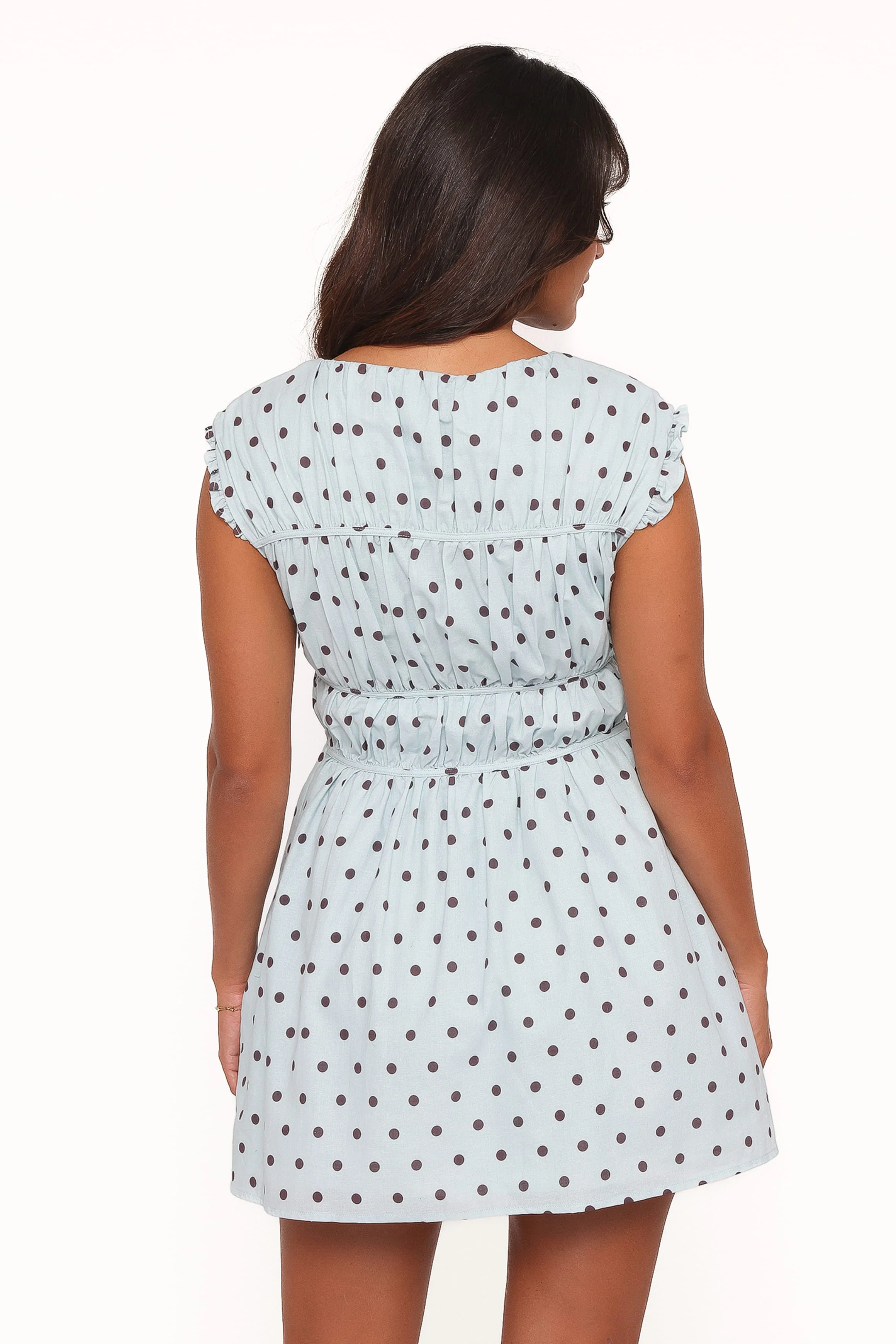Pipper Mini Dress - Blue Polka Dot - Image 5