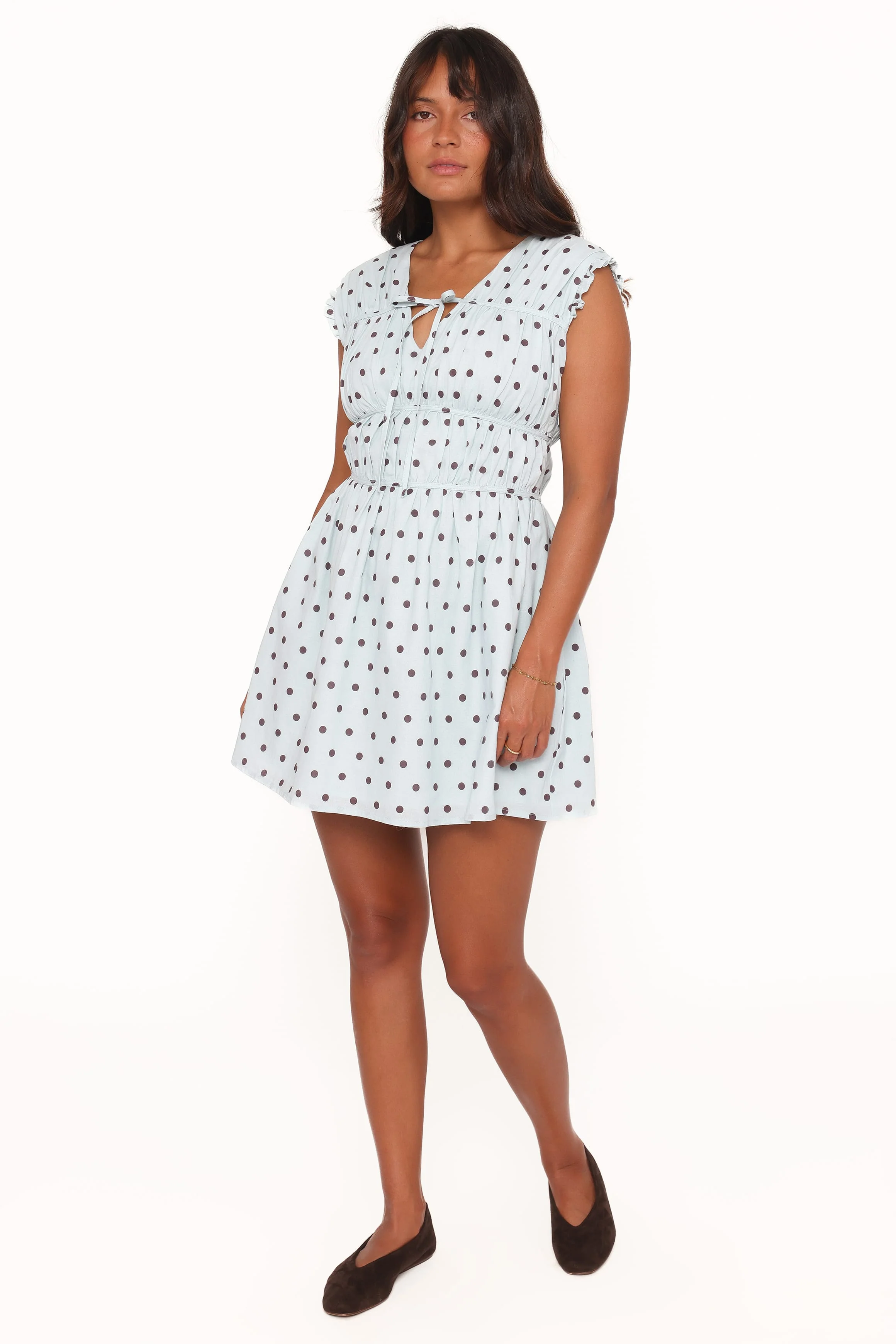 Pipper Mini Dress - Blue Polka Dot - Image 6