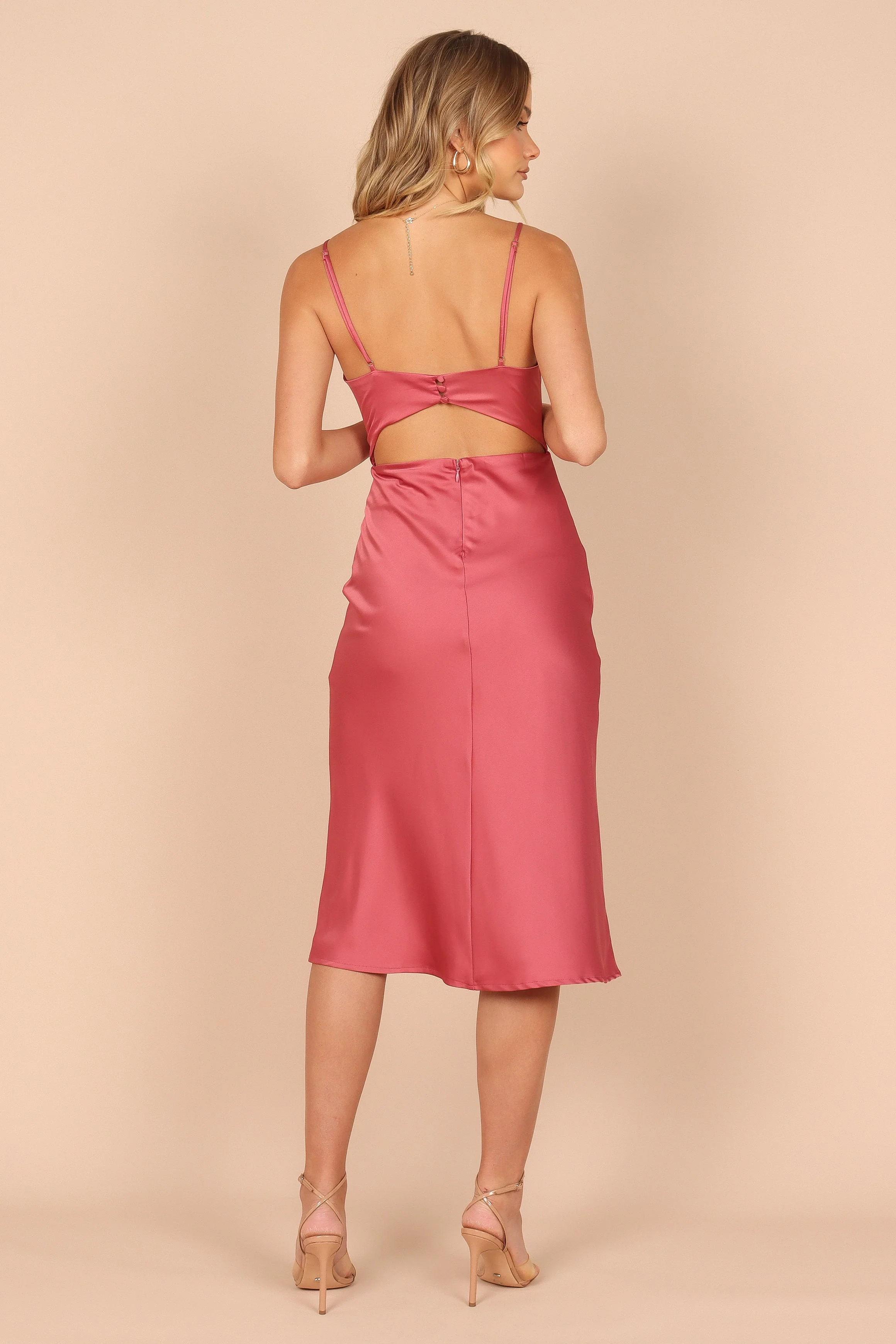 Poppy Cut Out Midi Dress - Rose - Image 2
