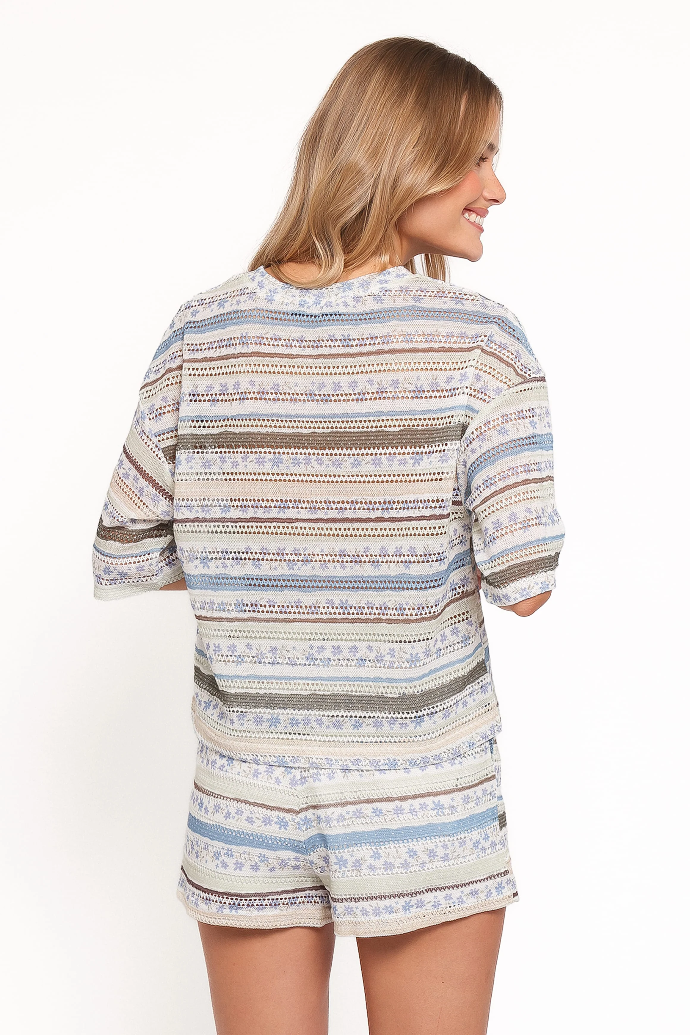 Reese Textured Tee - Multi Stripe - Image 4