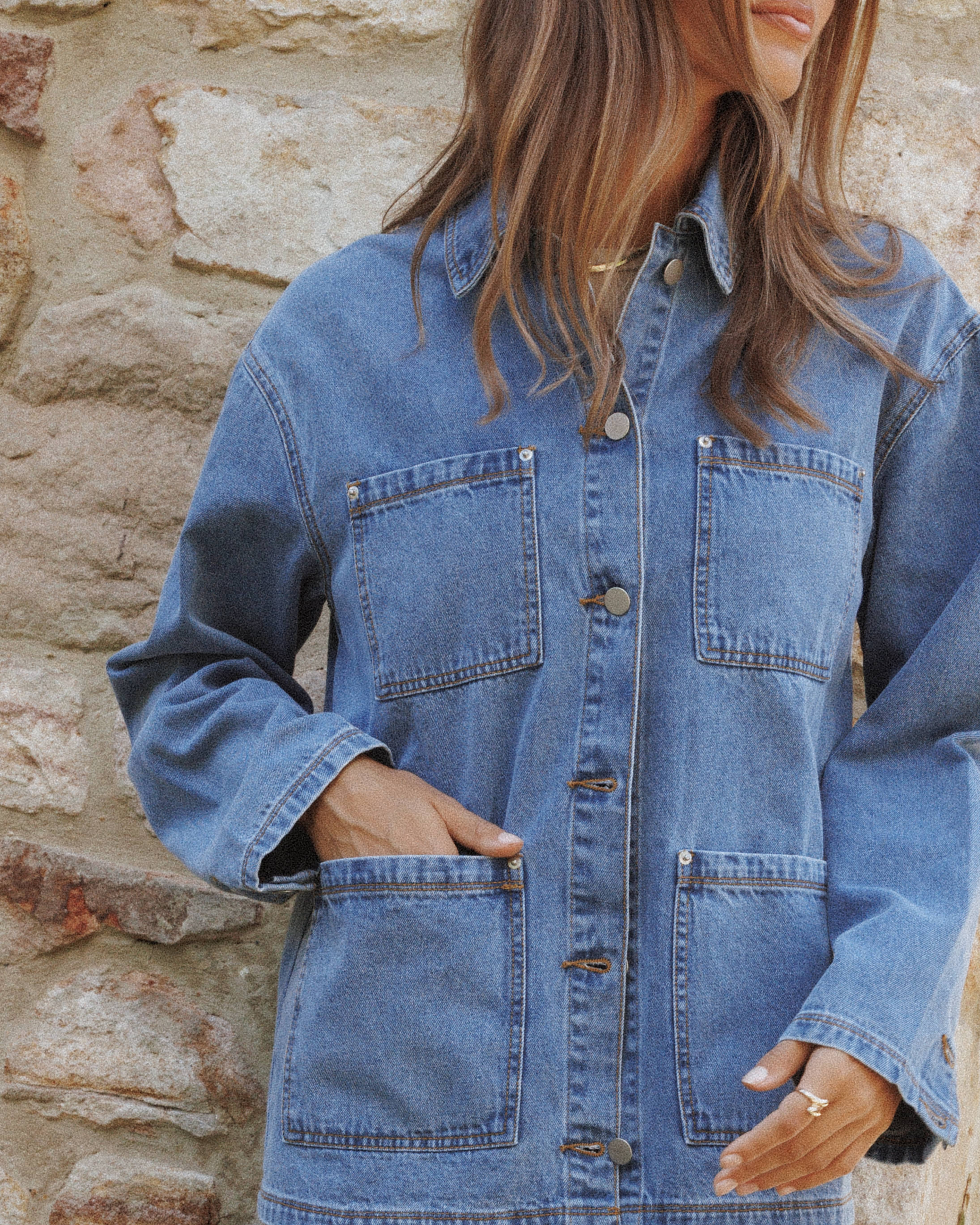 Remy Denim Utility Jacket - Medium Wash - Image 10