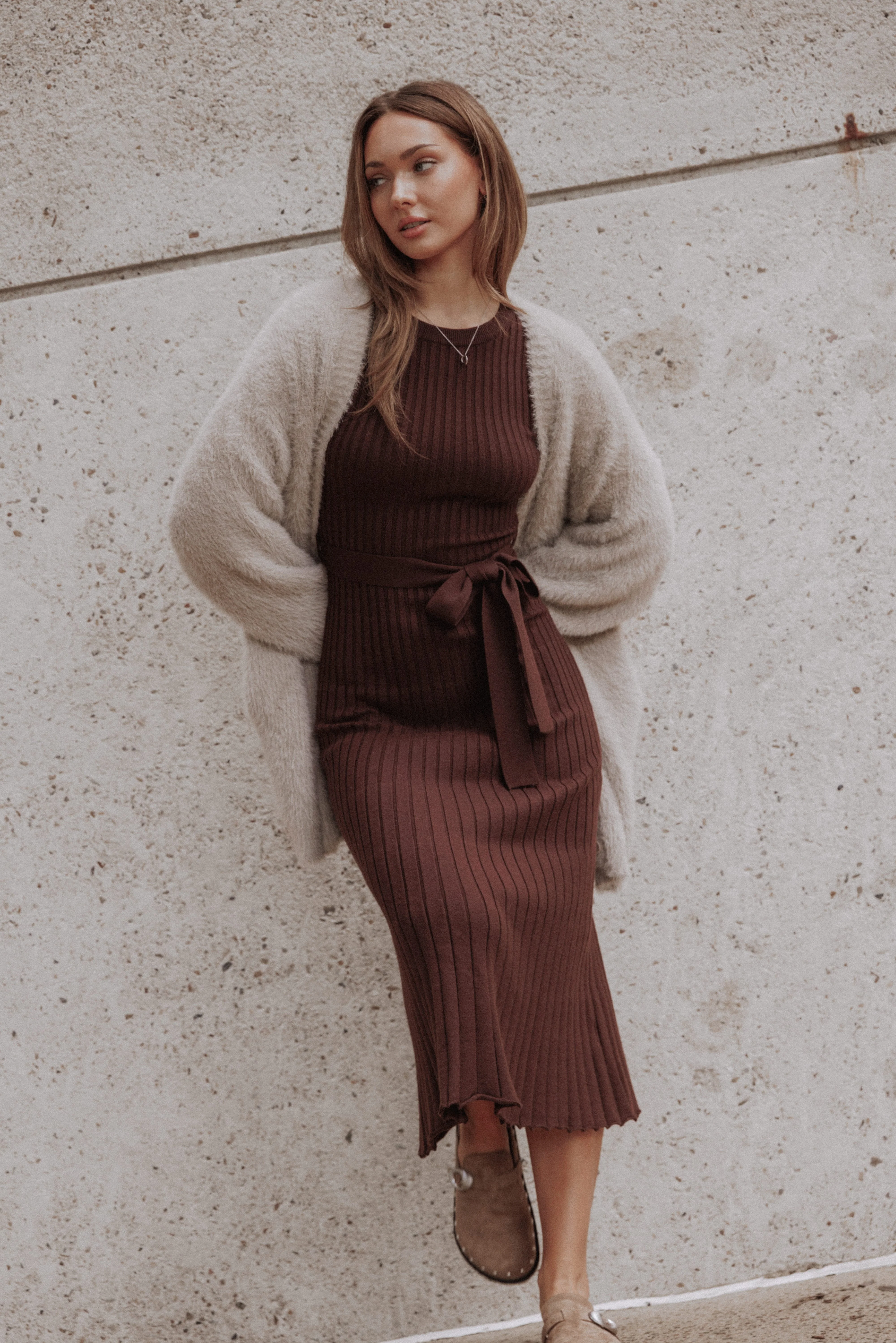 Rhianna Dress - Rum Raisin Brown - Image 7