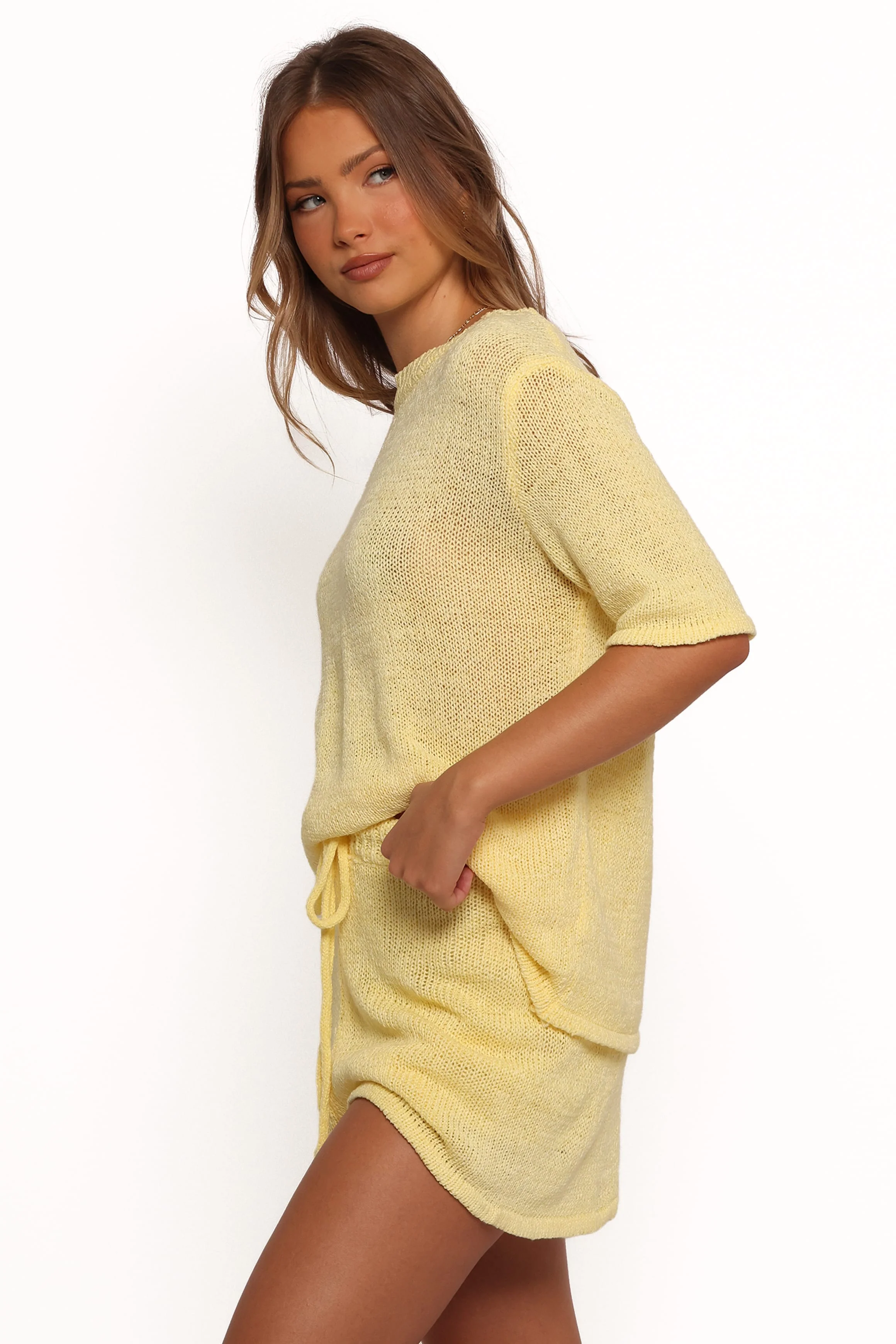 Rita Knitted Short Set - Yellow - Image 5