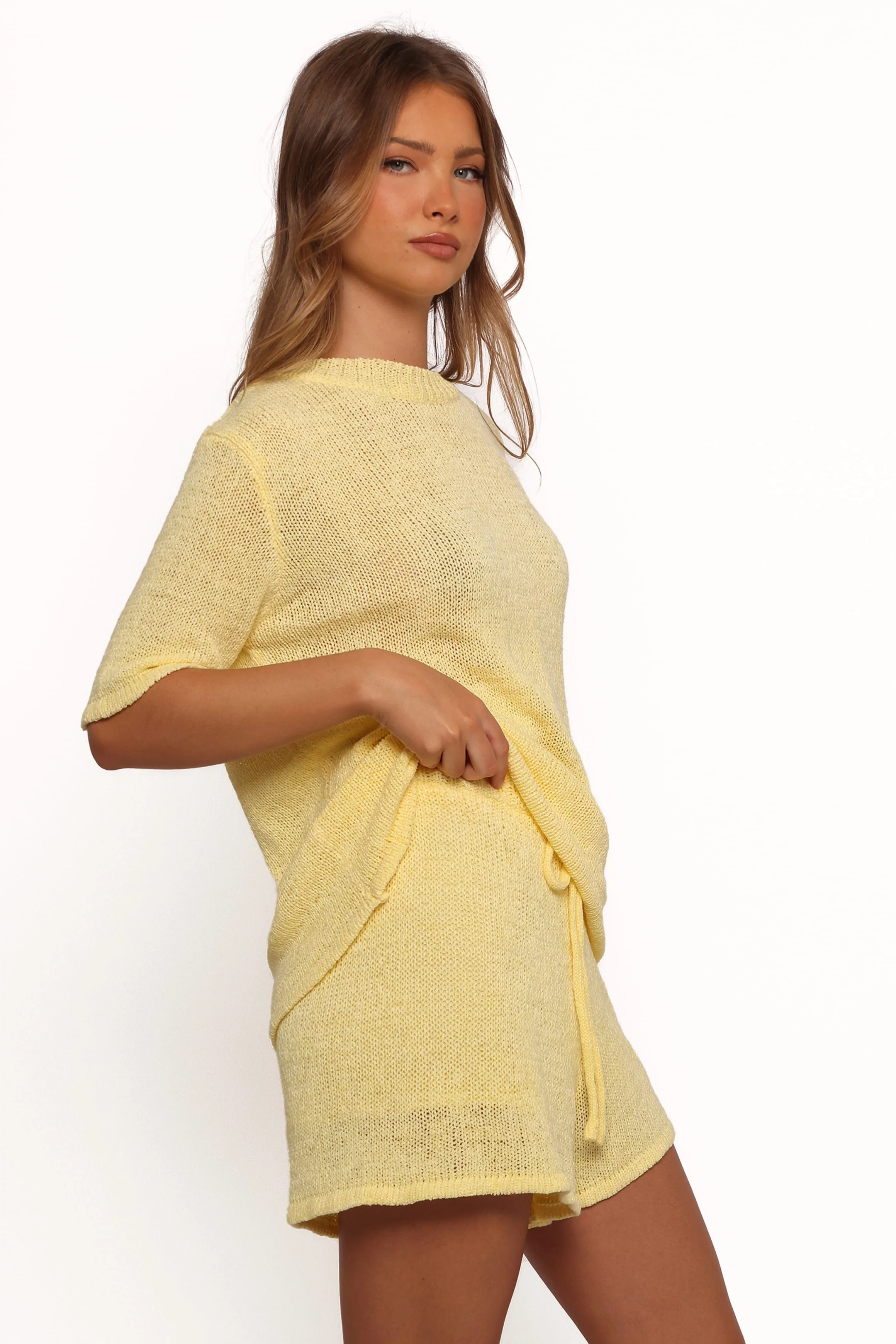 Rita Knitted Short Set - Yellow - Image 7