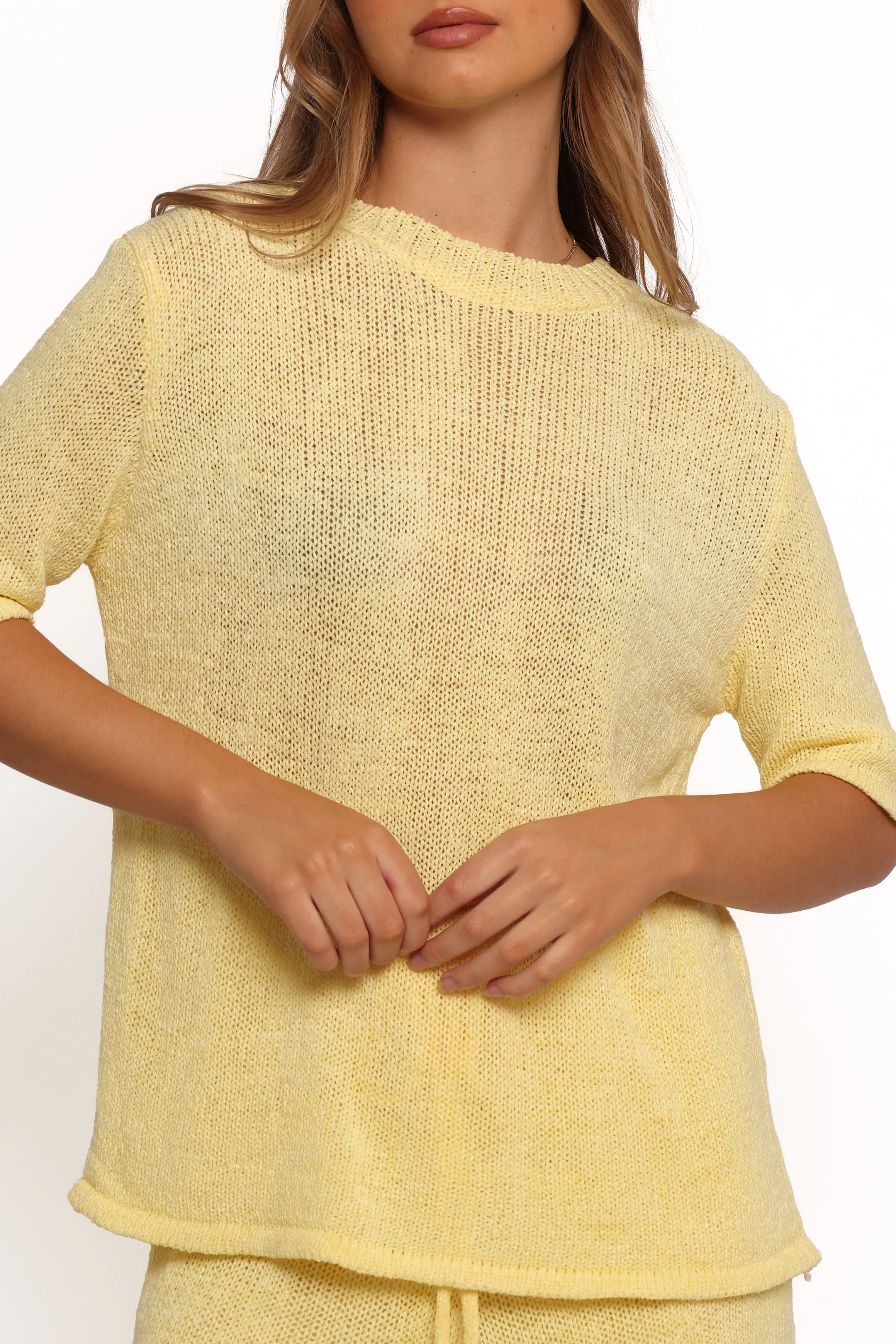 Rita Knitted Short Set - Yellow - Image 8