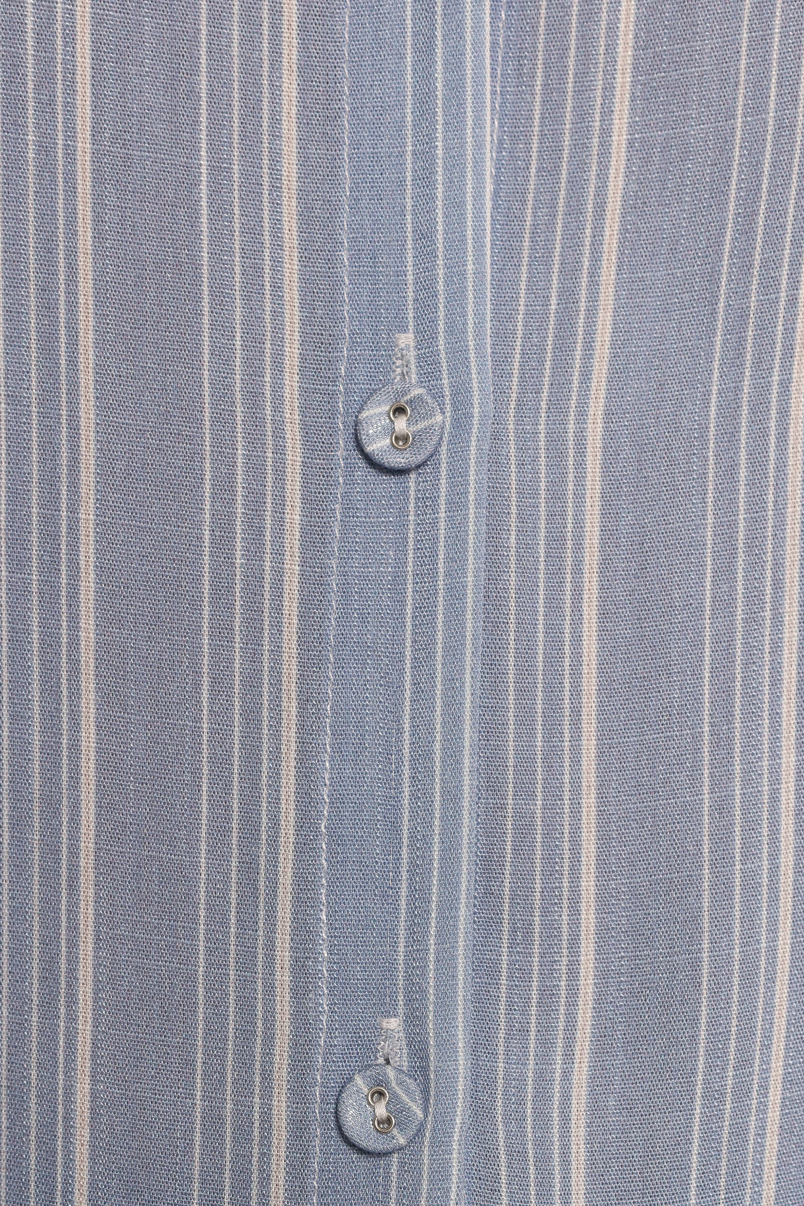 Rixo Button Down Top - Blue Stripe - Image 7