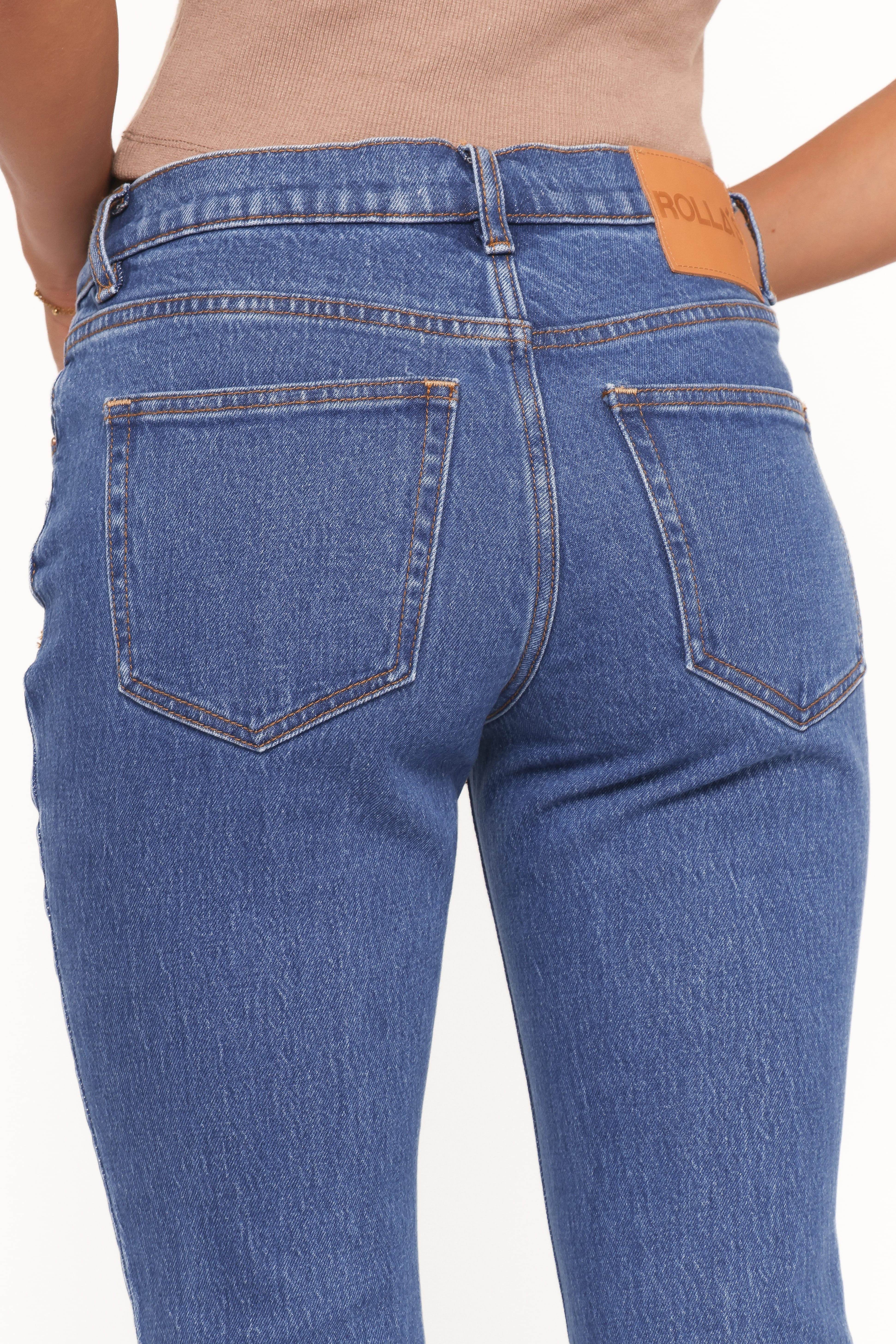 Rollas Downtown Flare Jeans - Canyon Stone - Image 6