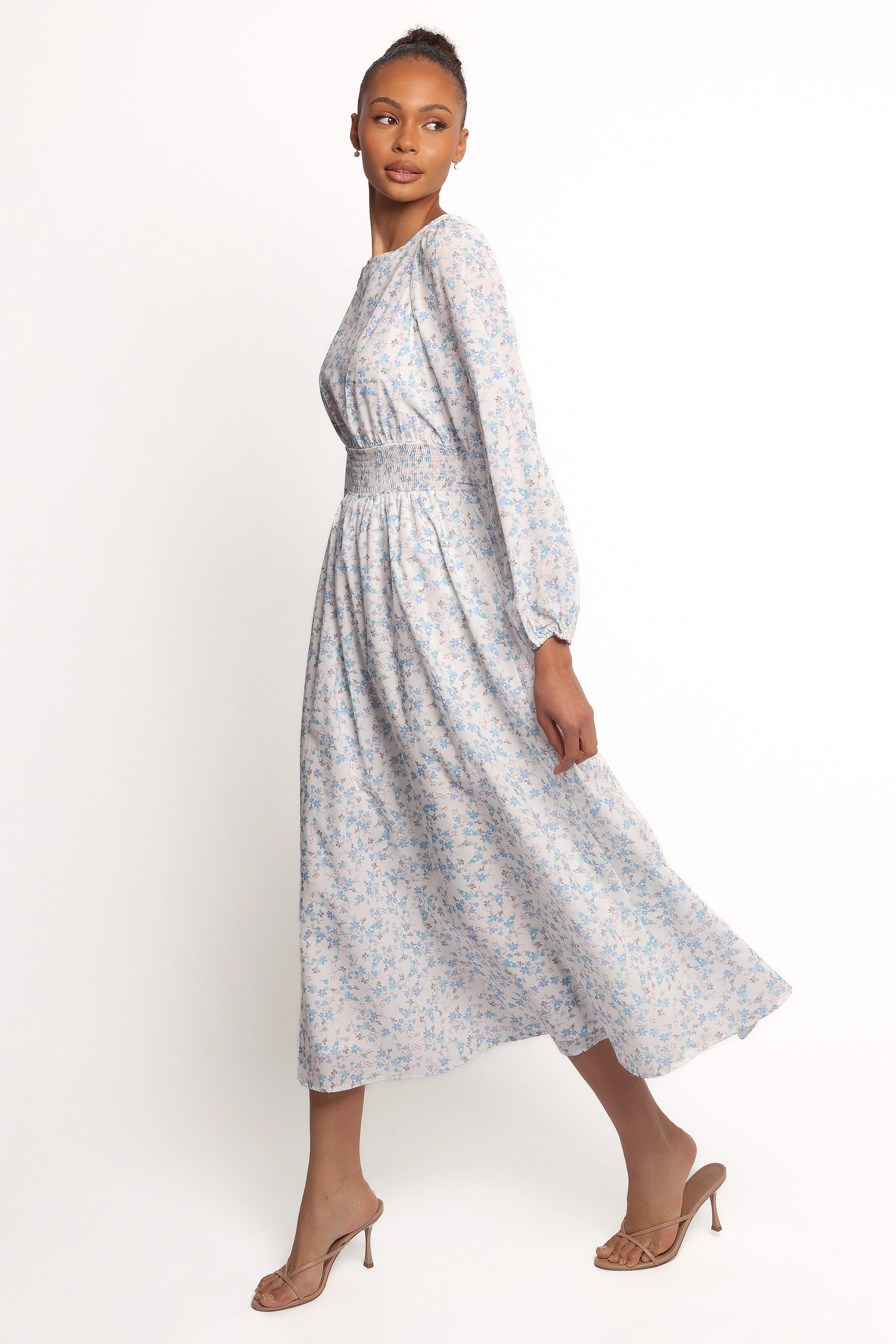 Roman Long Sleeve Maxi Dress - Blue Floral - Image 5