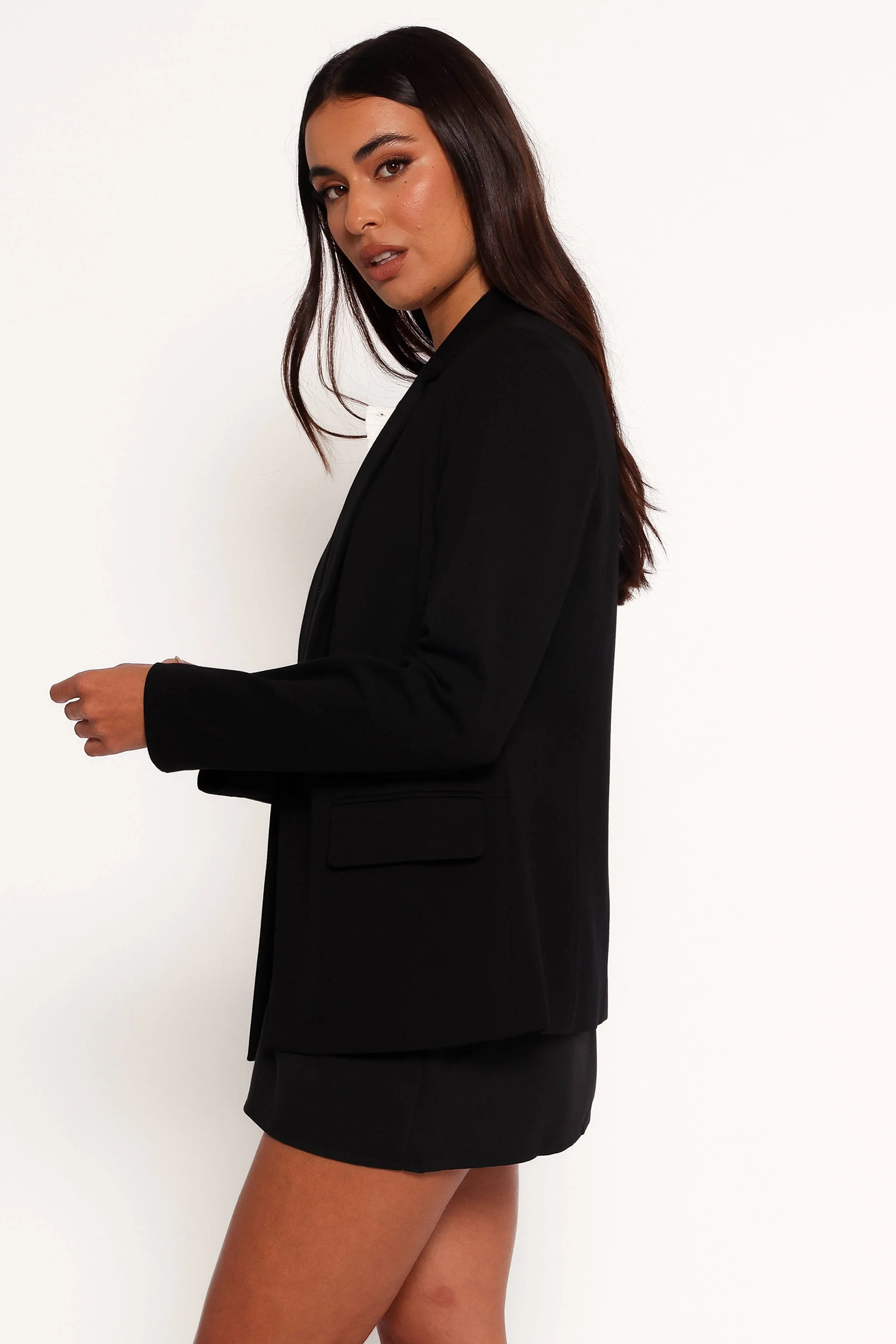 Ronny Open Front Knit Blazer - Black - Image 4