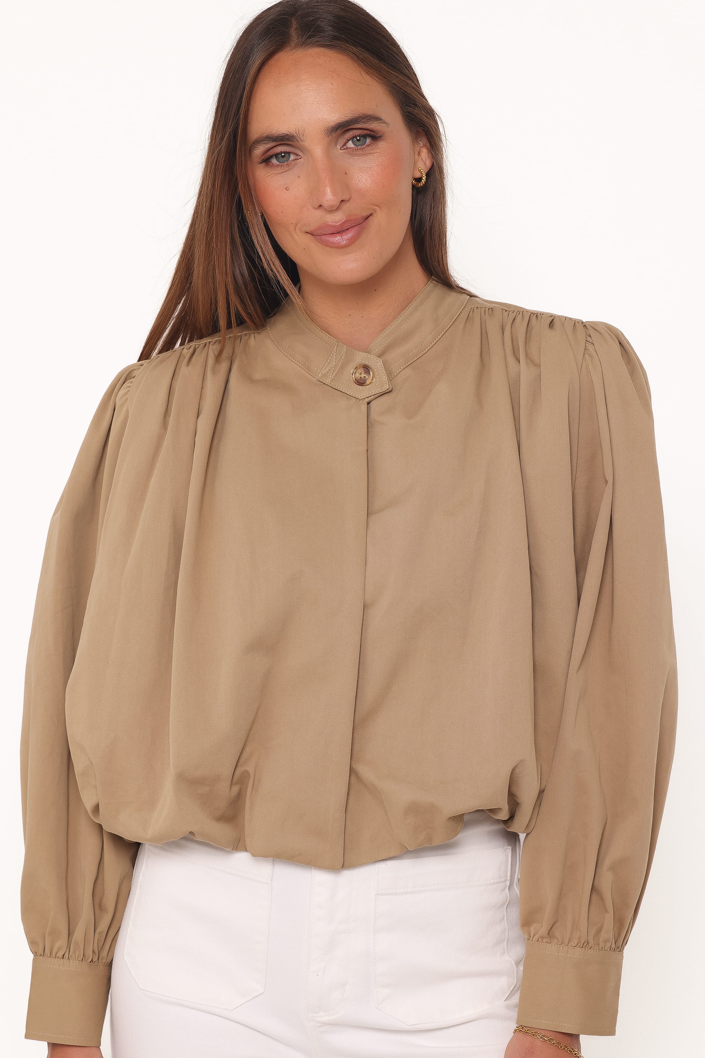 Rory Bubble Hem Jacket - Khaki - Image 3