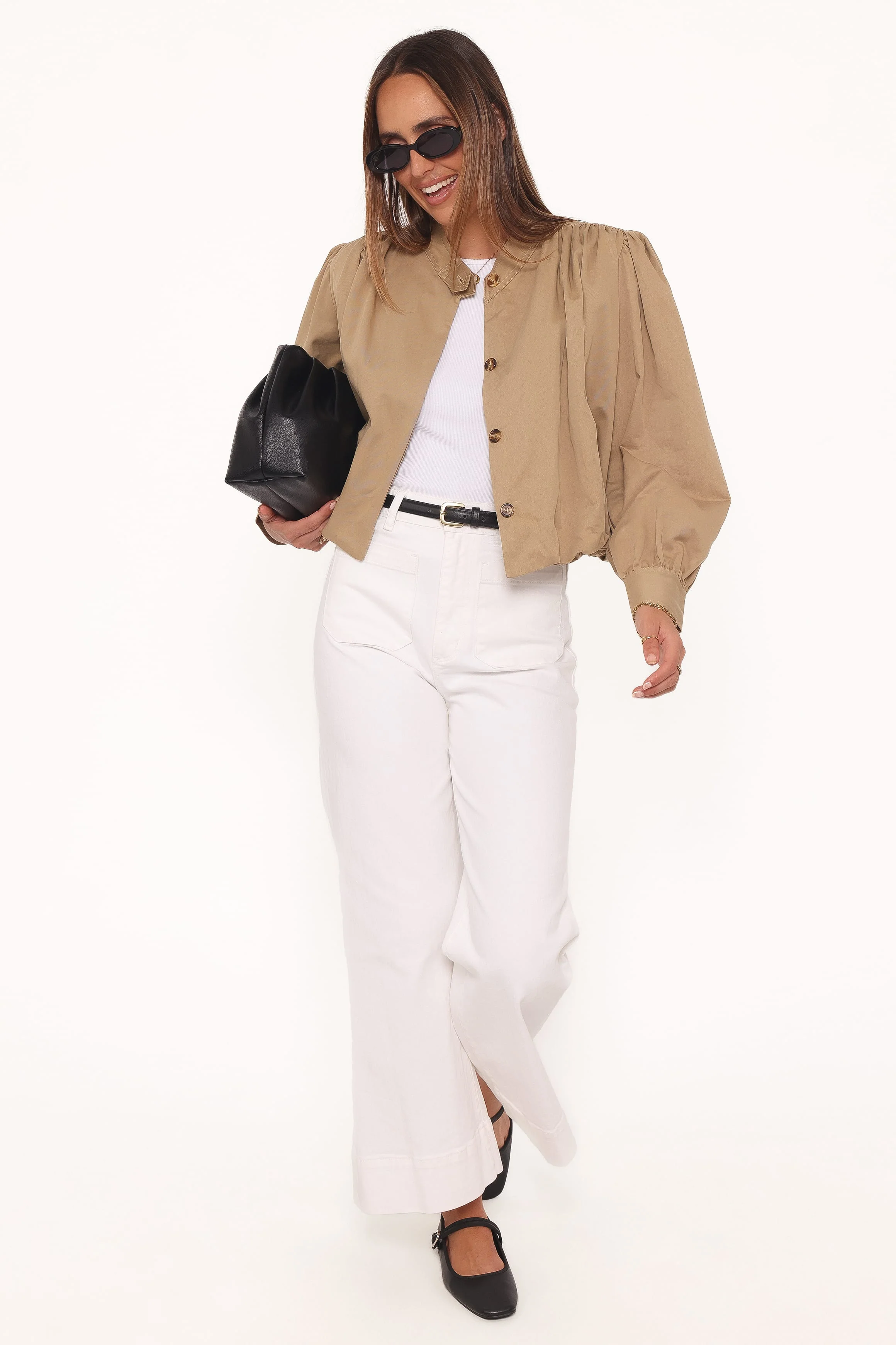 Rory Bubble Hem Jacket - Khaki - Image 6