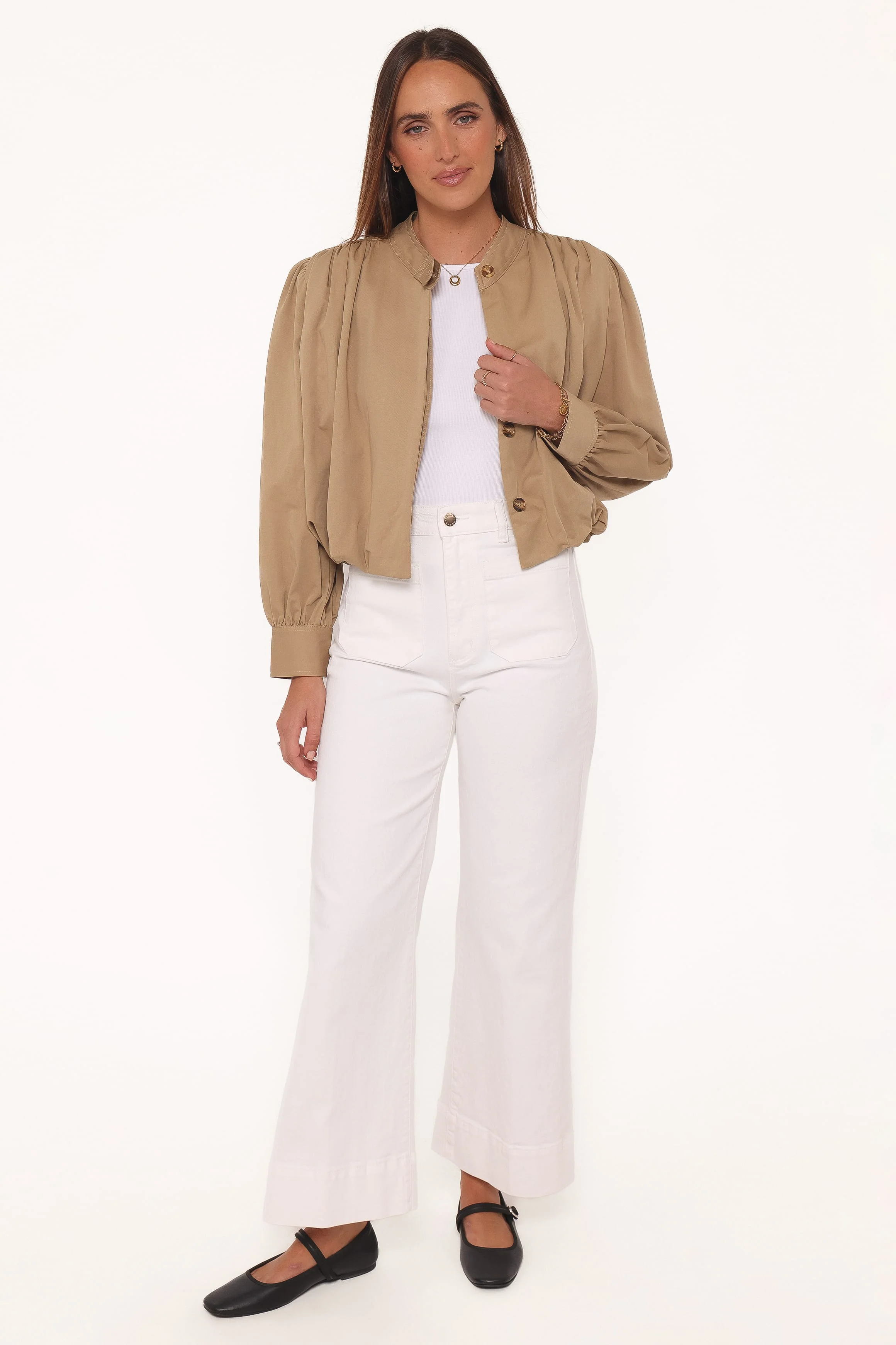 Rory Bubble Hem Jacket - Khaki - Image 7