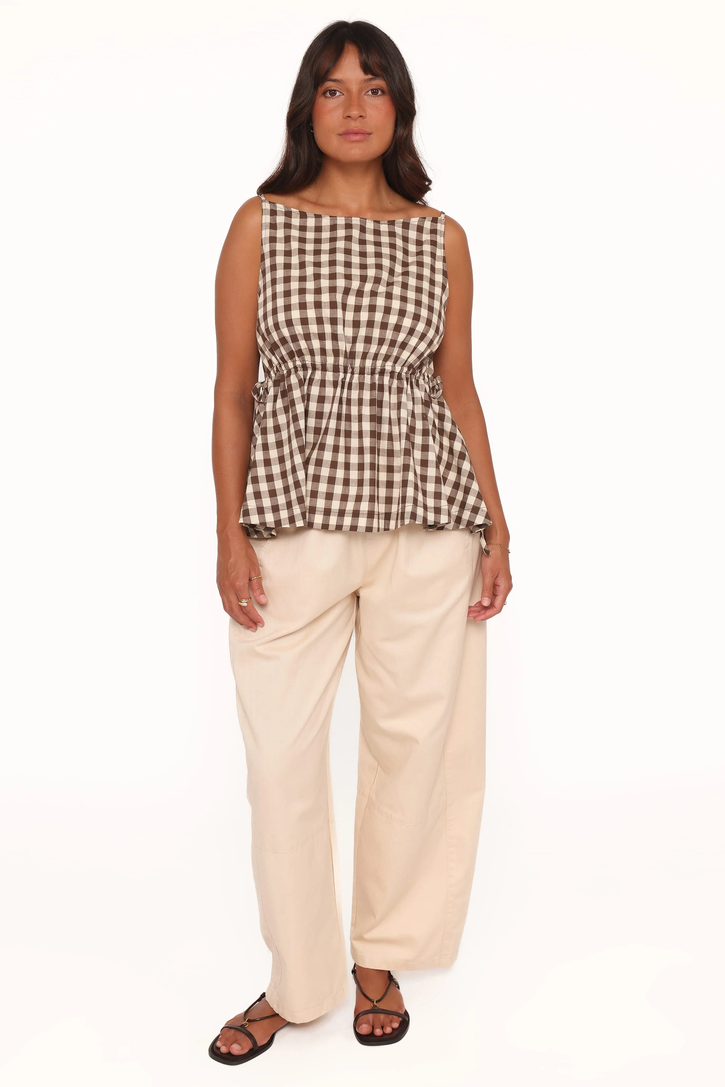 Rory Top - Brown Gingham - Image 6