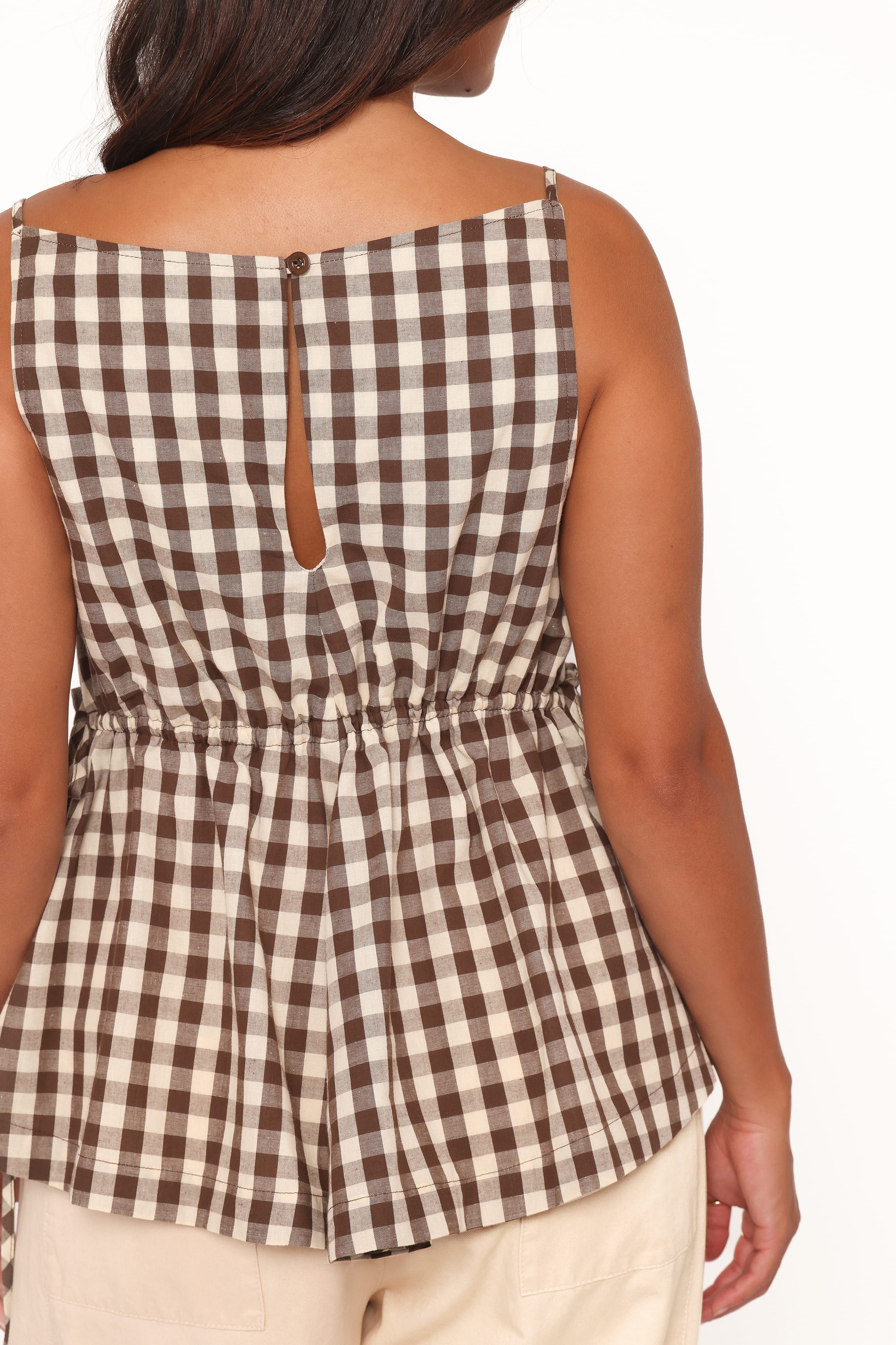 Rory Top - Brown Gingham - Image 7
