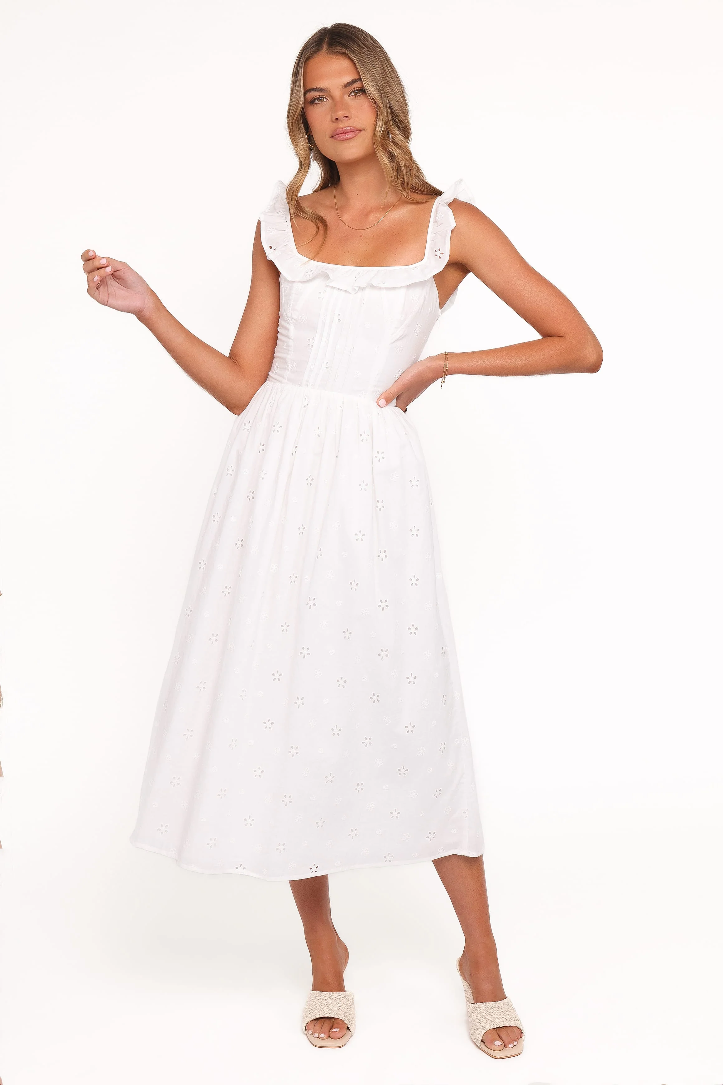Ruella Midi Dress - White - Image 2