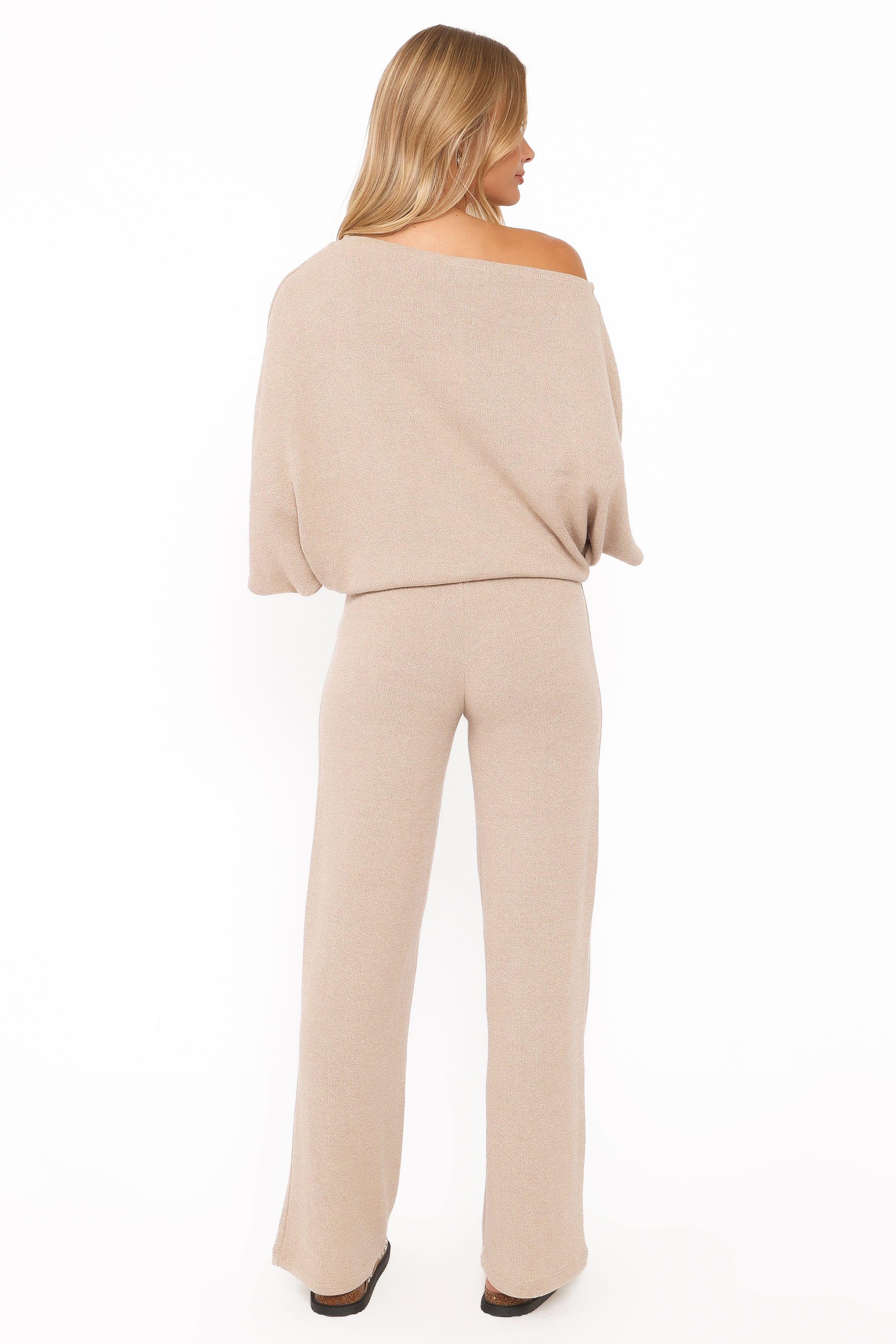 Salome Lightweight Knit Pant Set - Beige - Image 5