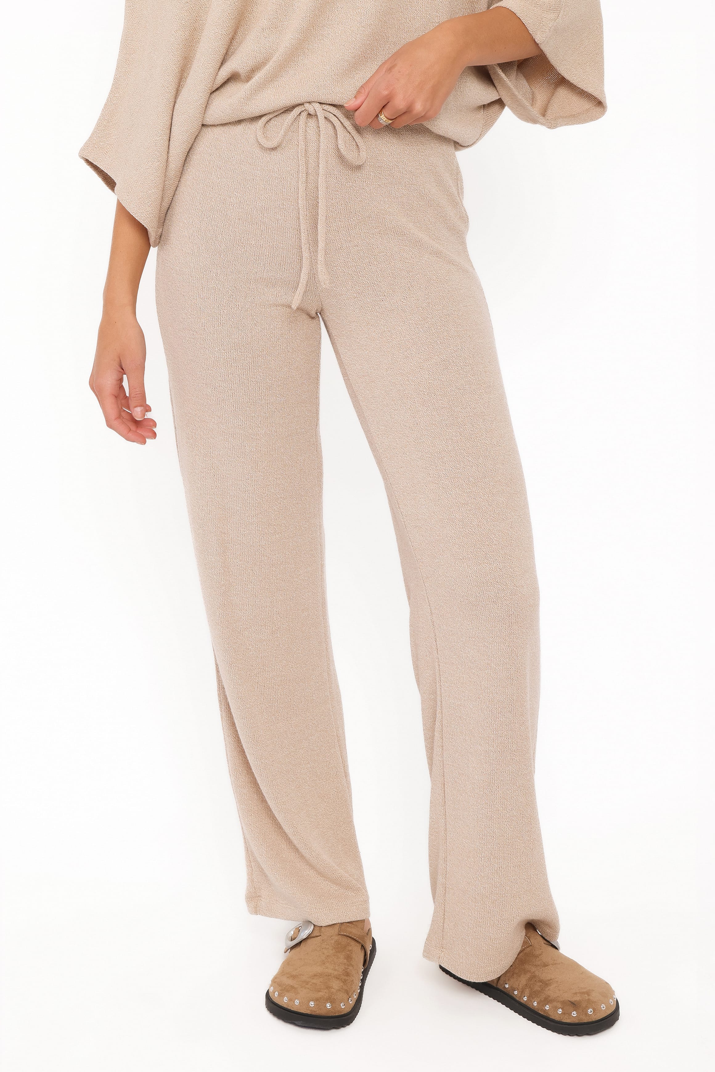 Salome Lightweight Knit Pant Set - Beige - Image 6