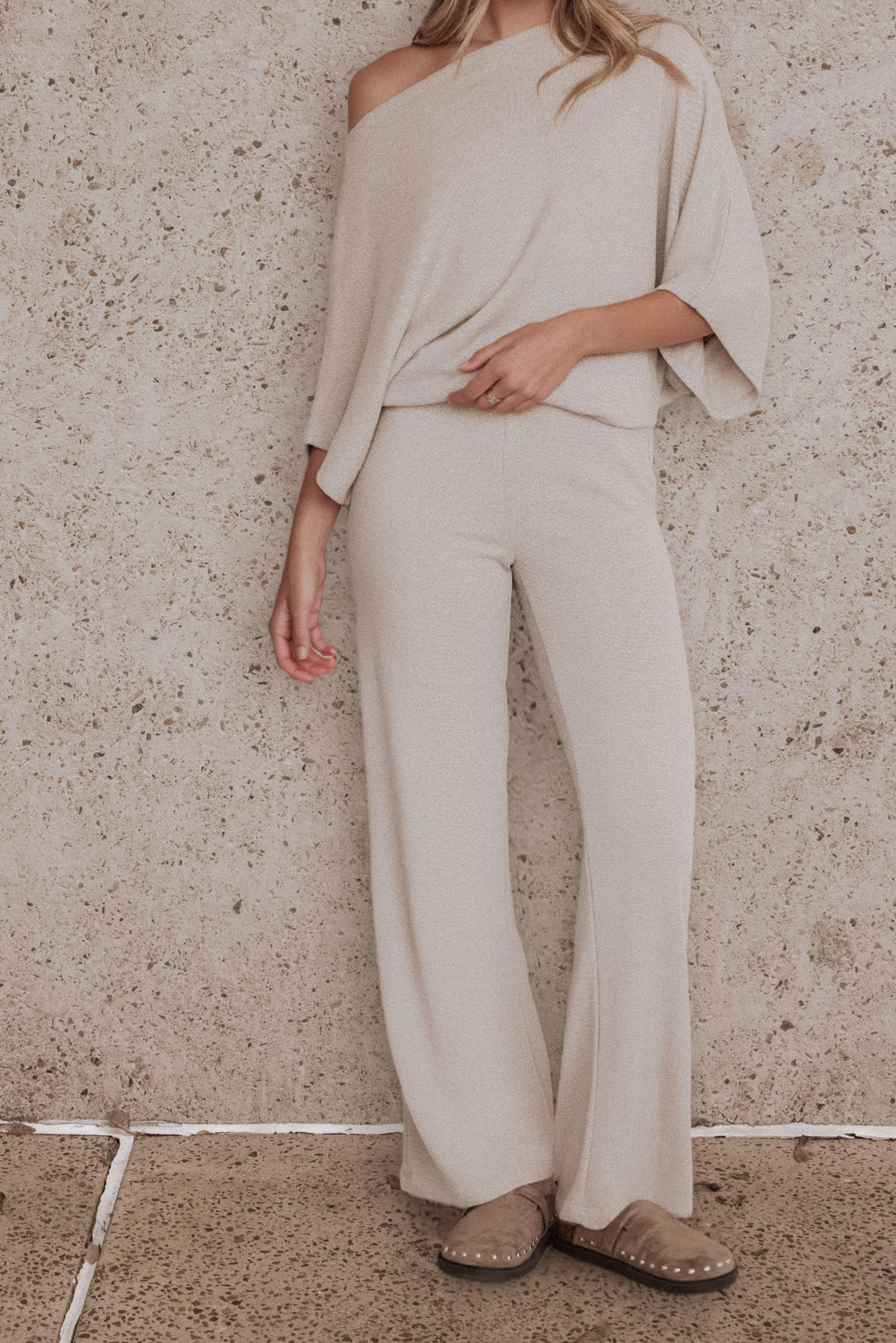 Salome Lightweight Knit Pant Set - Beige - Image 8