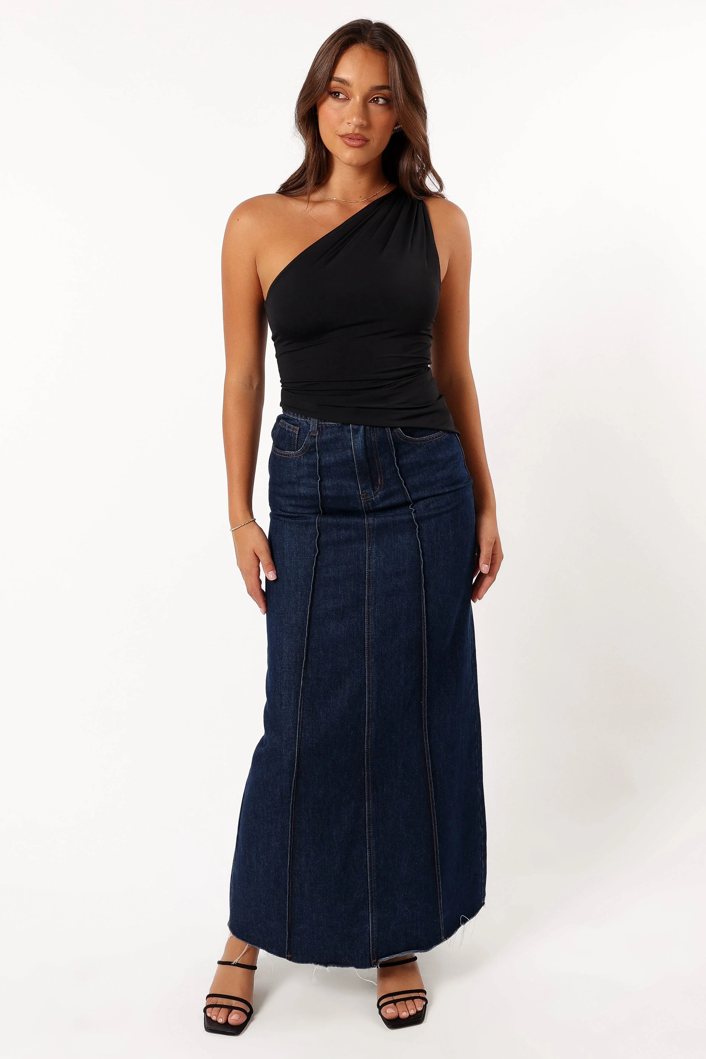 Samantha One Shoulder Top - Black - Image 8