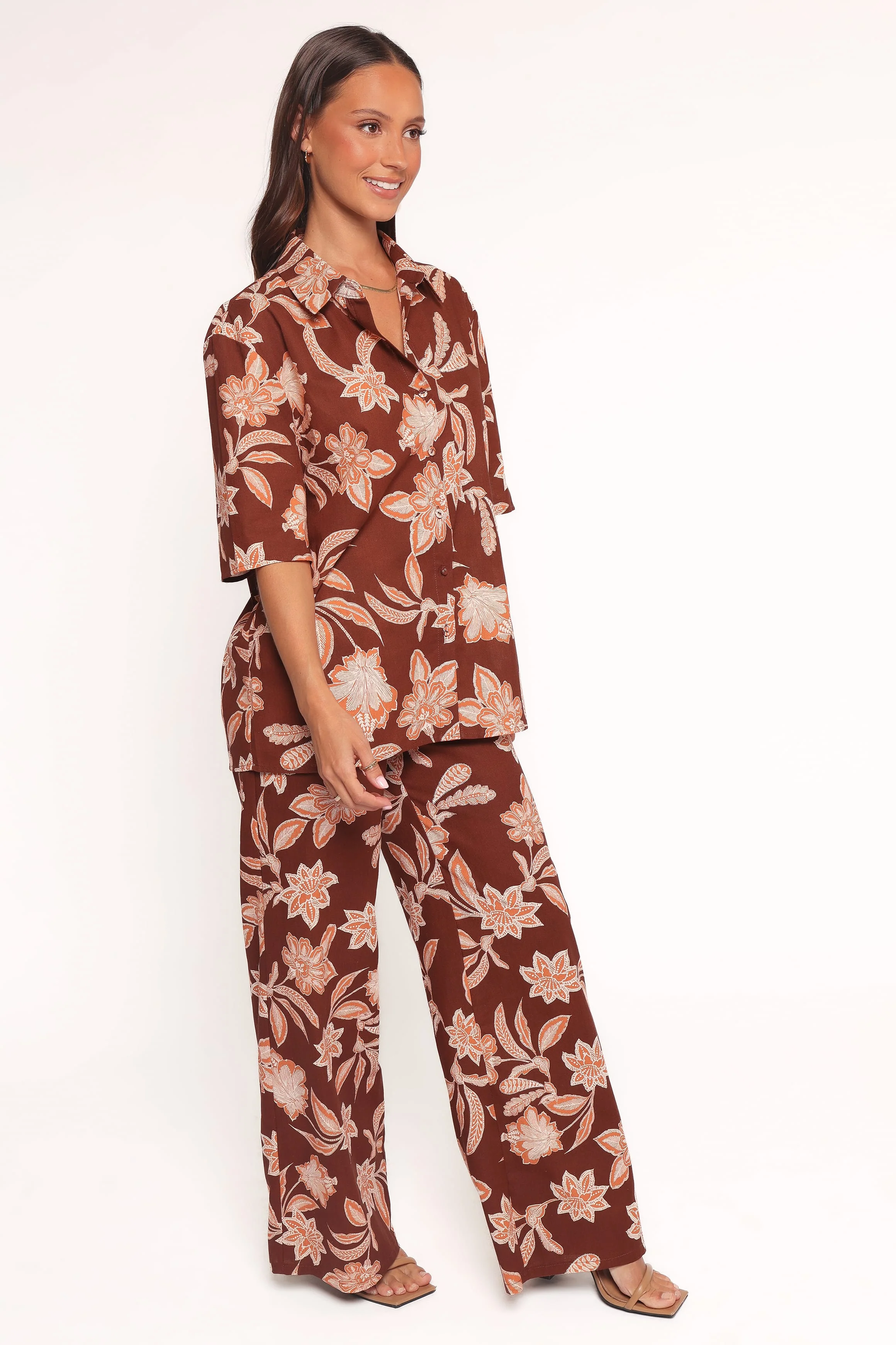 Samira Wide Leg Pant - Orange Floral - Image 3