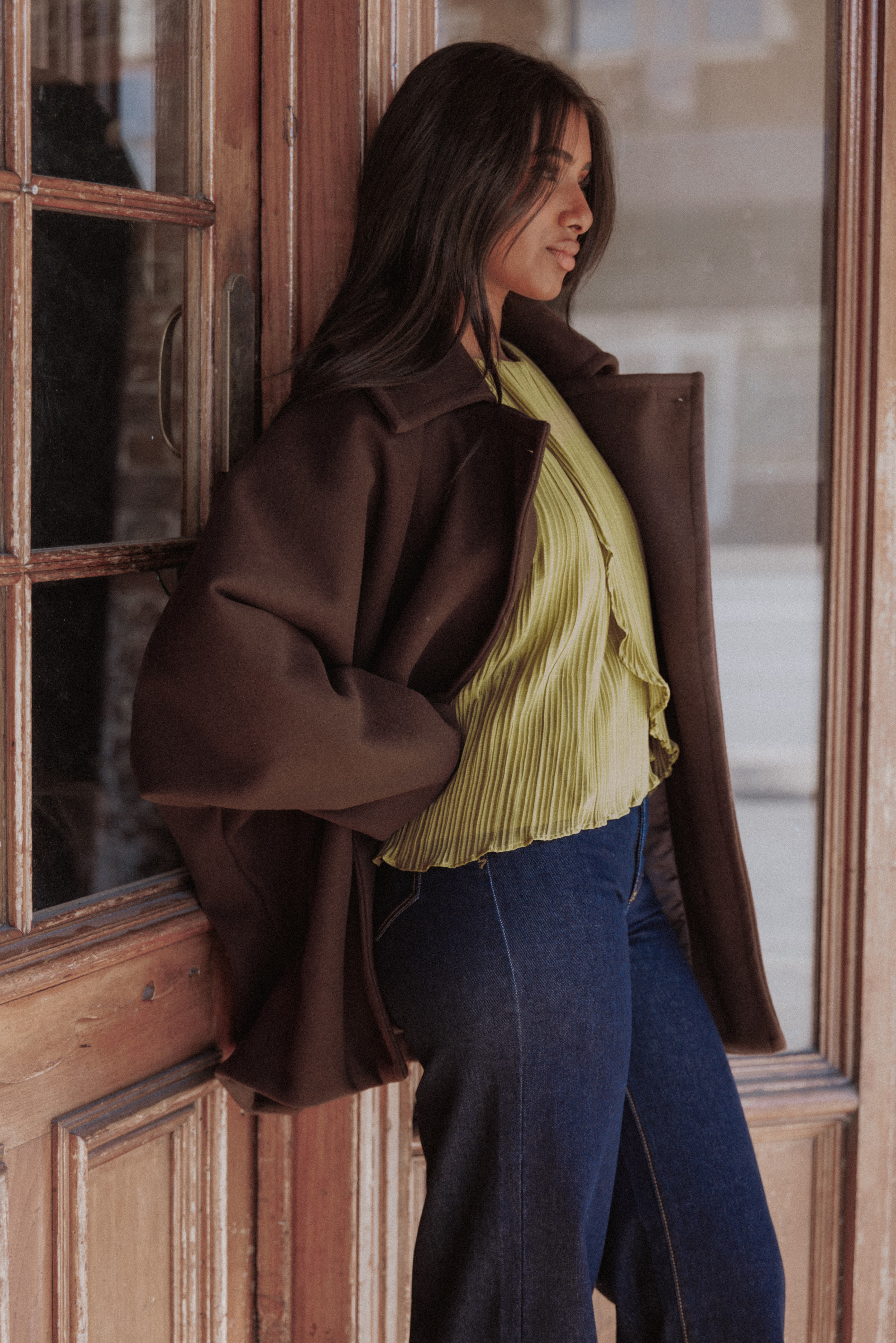 Sammie Oversized Coat - Brown - Image 10