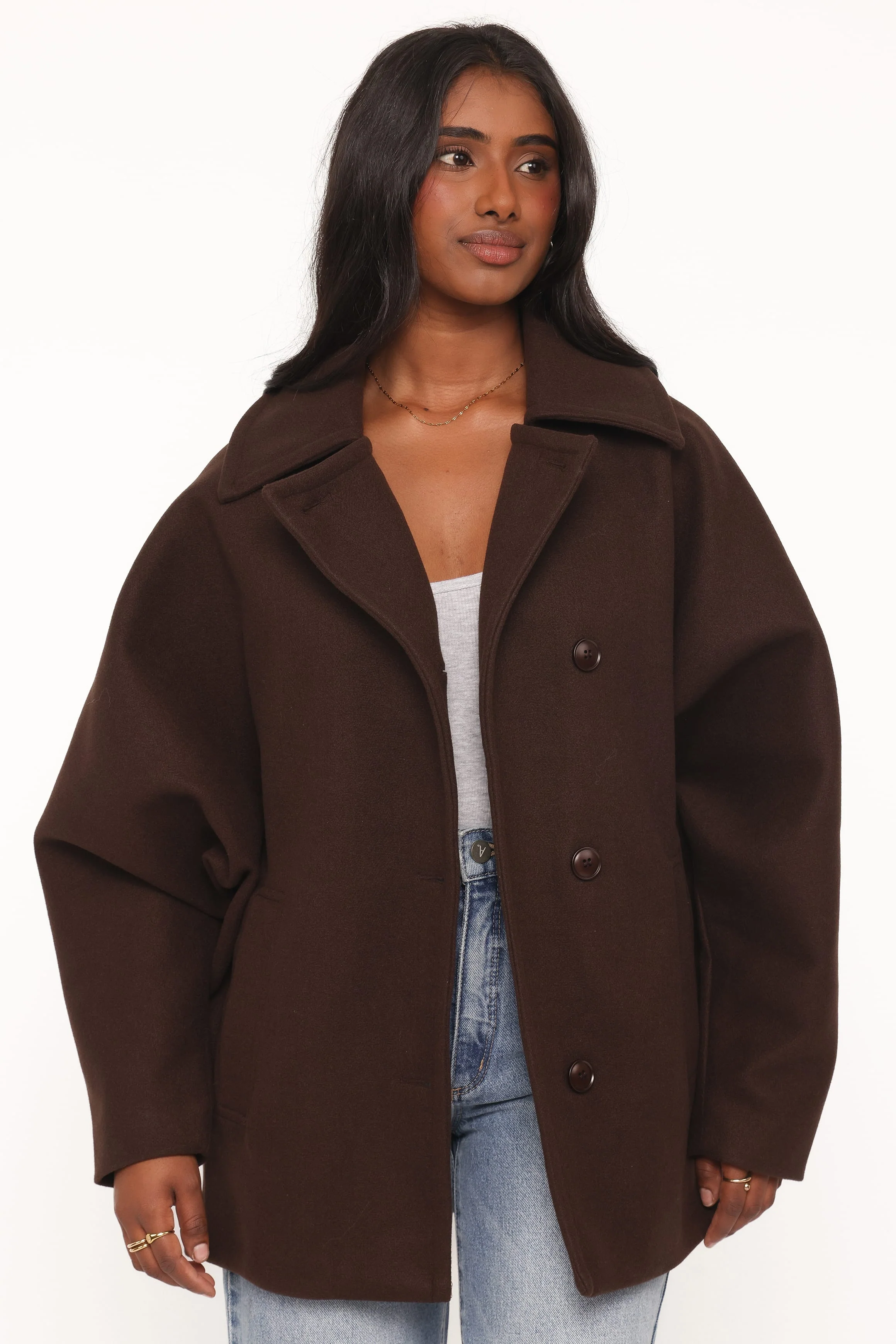 Sammie Oversized Coat - Brown - Image 6